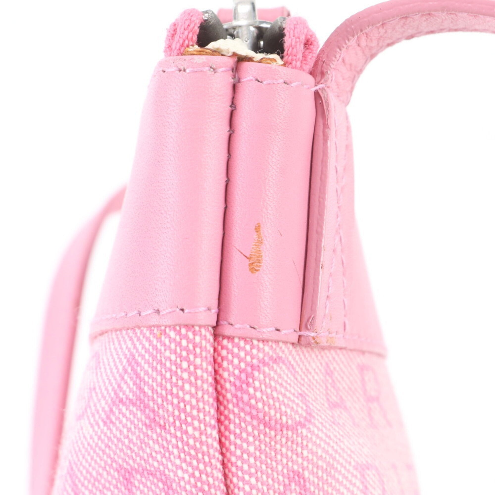 Bvlgari Pink Leather Canvas Shoulder Bag (Pre-Owned)