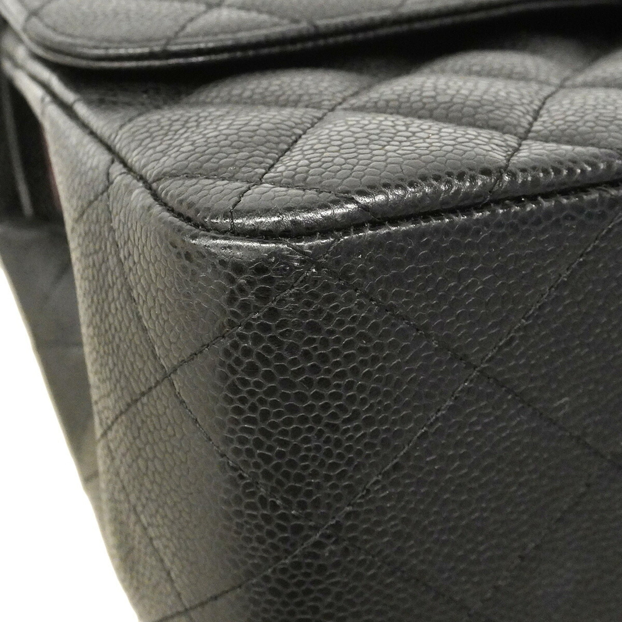 Chanel Black Grained Calfskin Shoulder Bag (Pre-Owned)