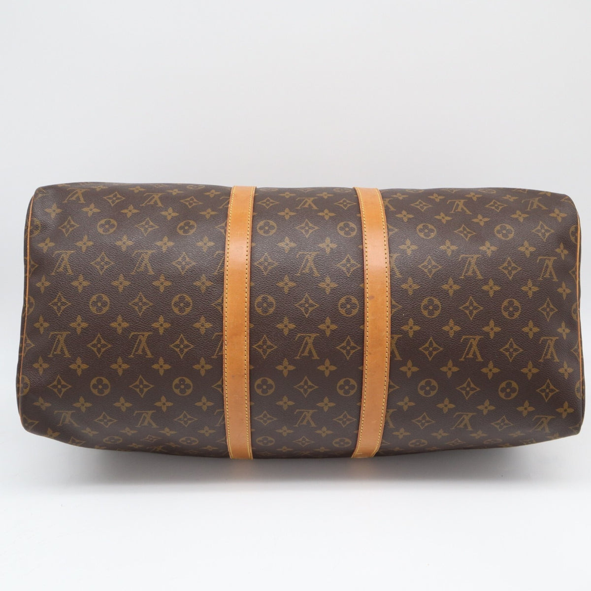 Louis Vuitton Monogram Beige Brown Coated Canvas Leather Boston Bag (Pre-Owned)