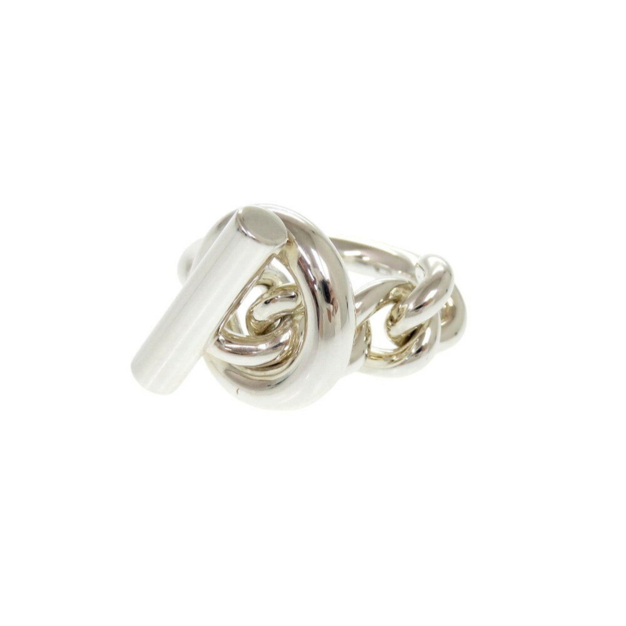 Hermes Silver Silver 925 Band Ring (Pre-Owned)