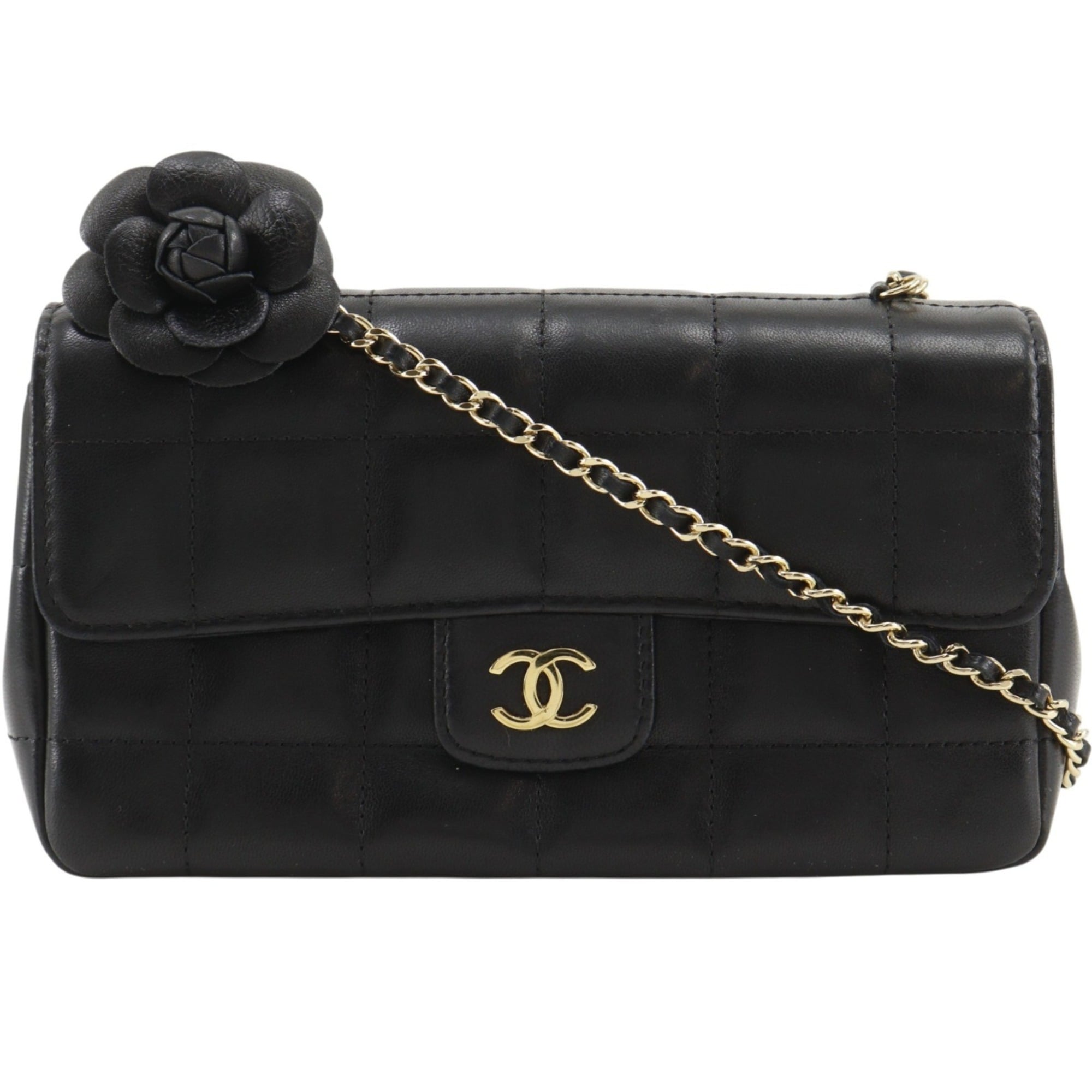 Chanel Chocolate Bar Black Leather Shoulder Bag (Pre-Owned)