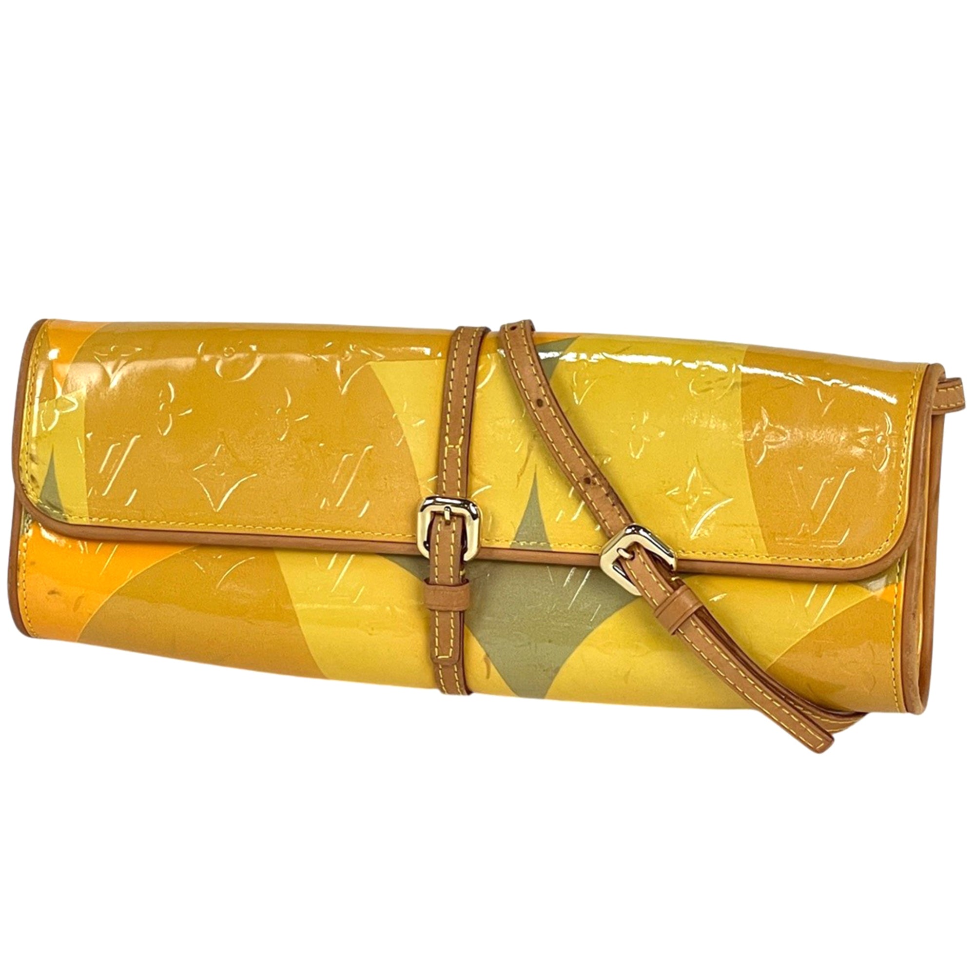 Louis Vuitton Yellow Monogram Vernis Pochette Shoulder Bag (Pre-Owned)