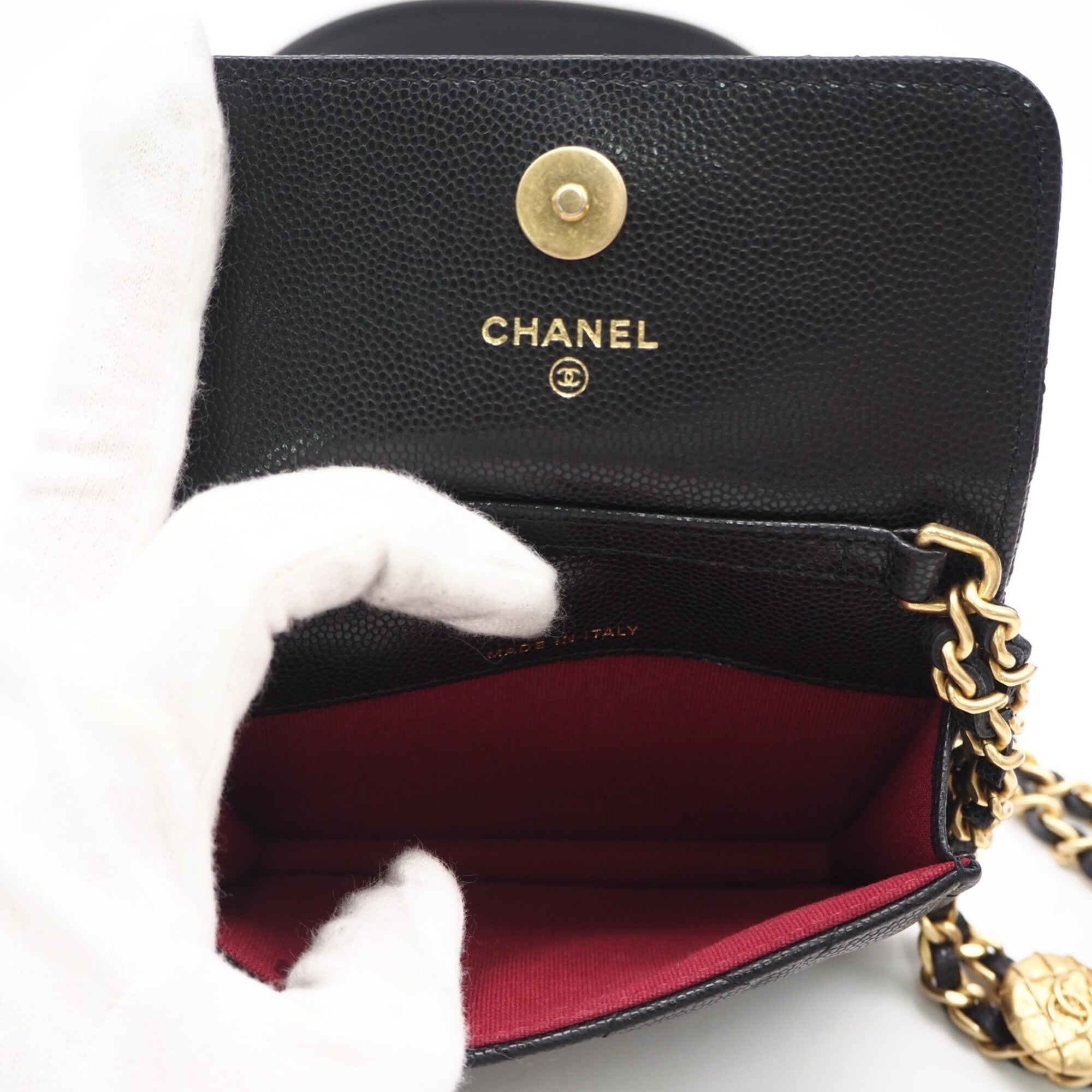 Chanel Matelasse Black Grained Calfskin Shoulder Bag (Pre-Owned)