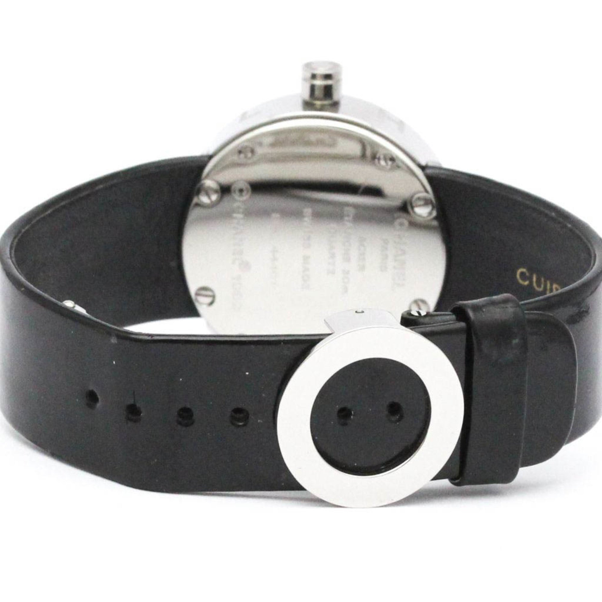 Chanel La Ronde Quartz Watch Stainless Steel And Patent Watch (Pre-Owned)