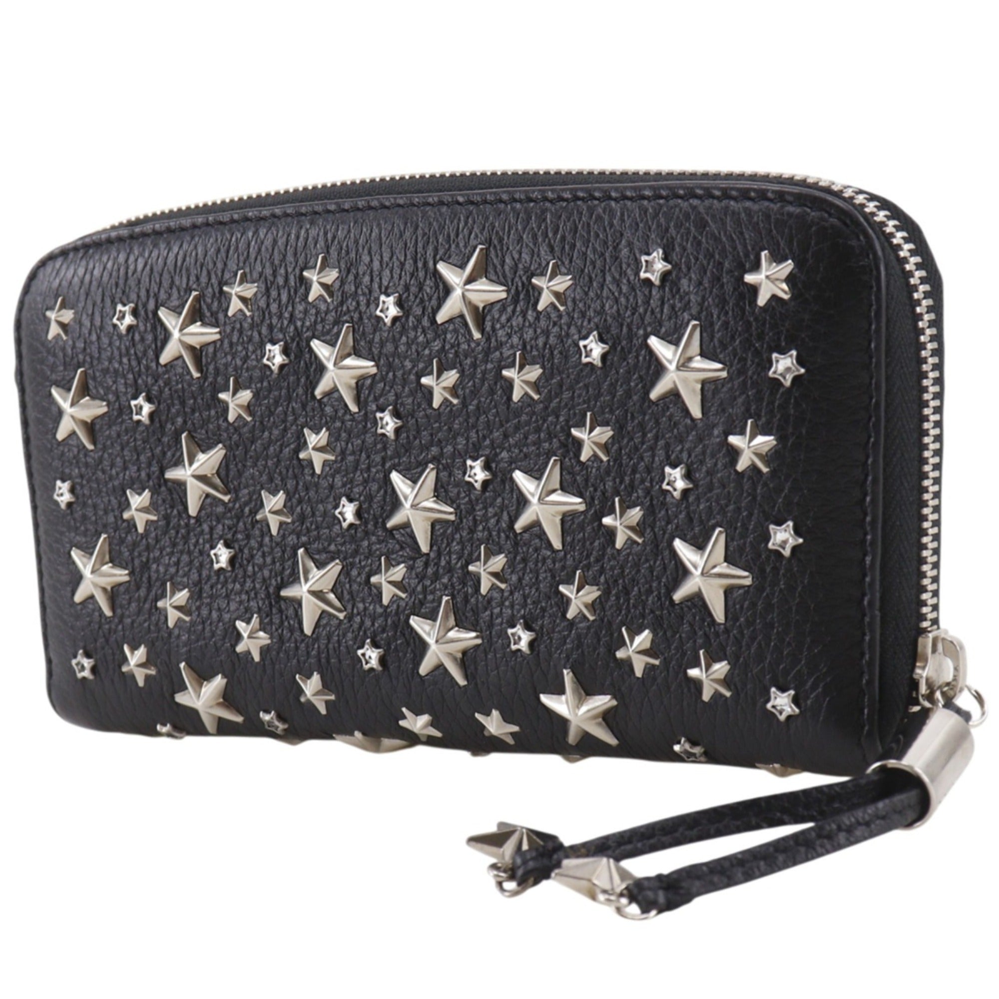 Jimmy Choo Black Leather Long Wallet (Bi-Fold) (Pre-Owned)