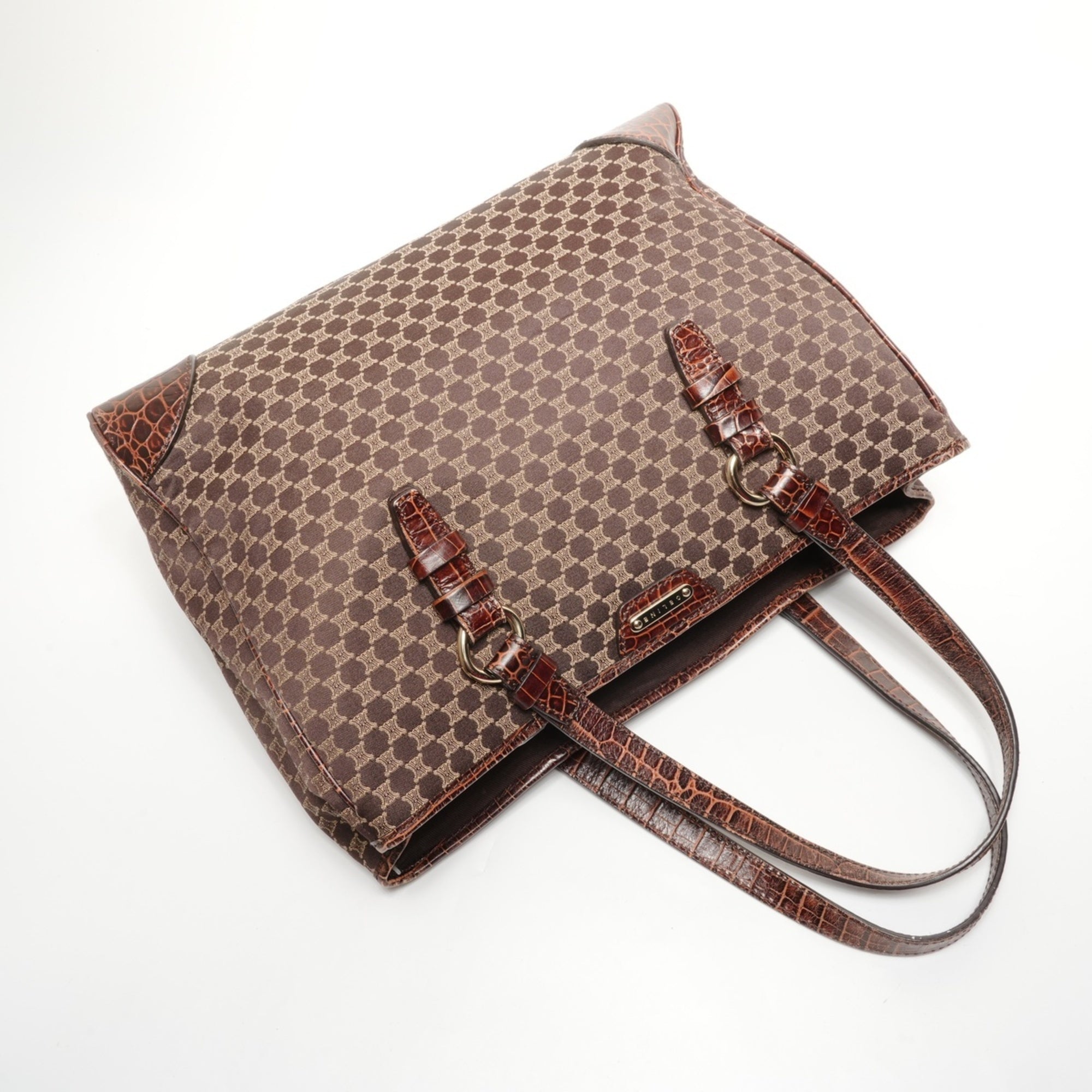 Celine Macadam Brown Canvas Tote Bag (Pre-Owned)