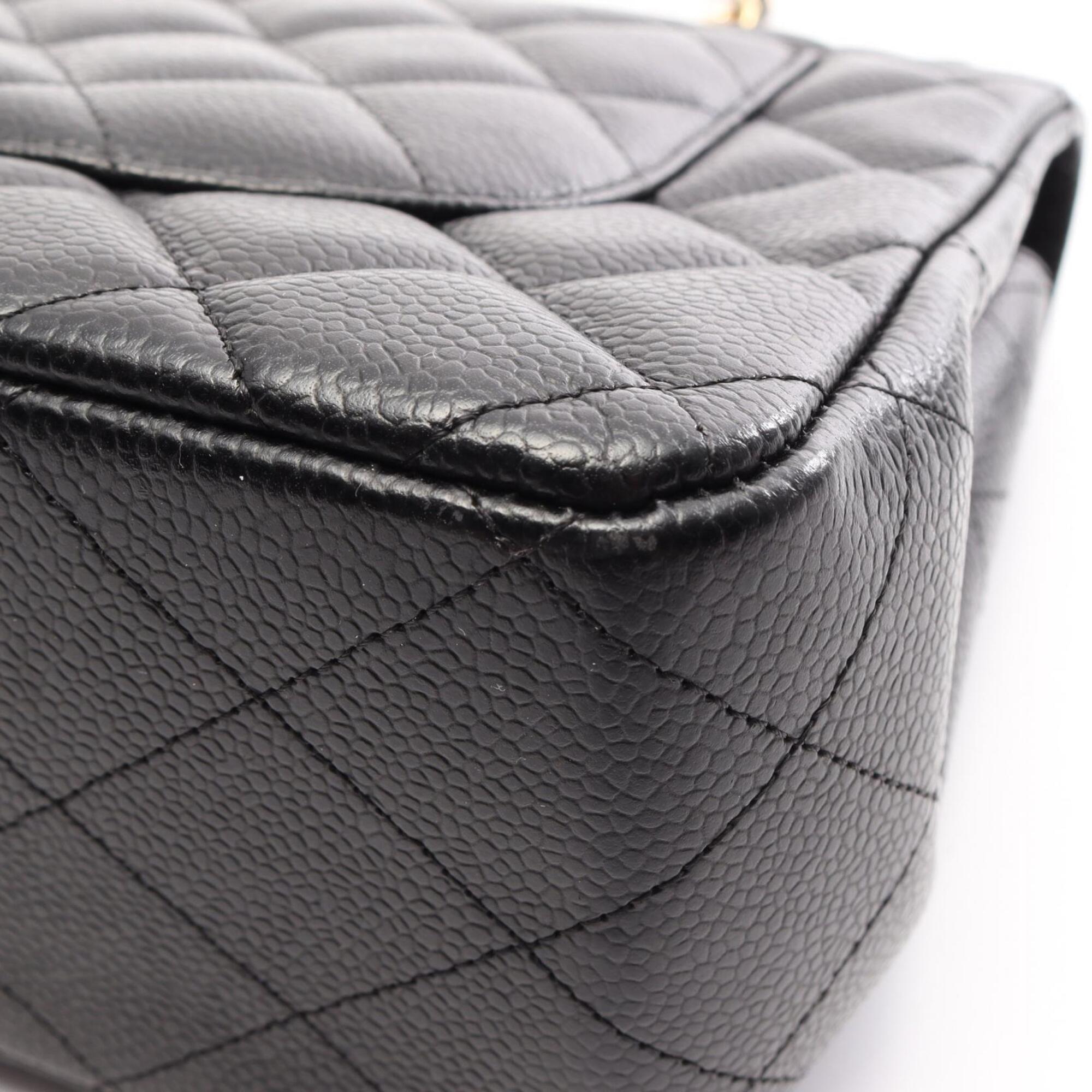 Chanel Black Grained Calfskin Handbag Shoulder Bag (Pre-Owned)