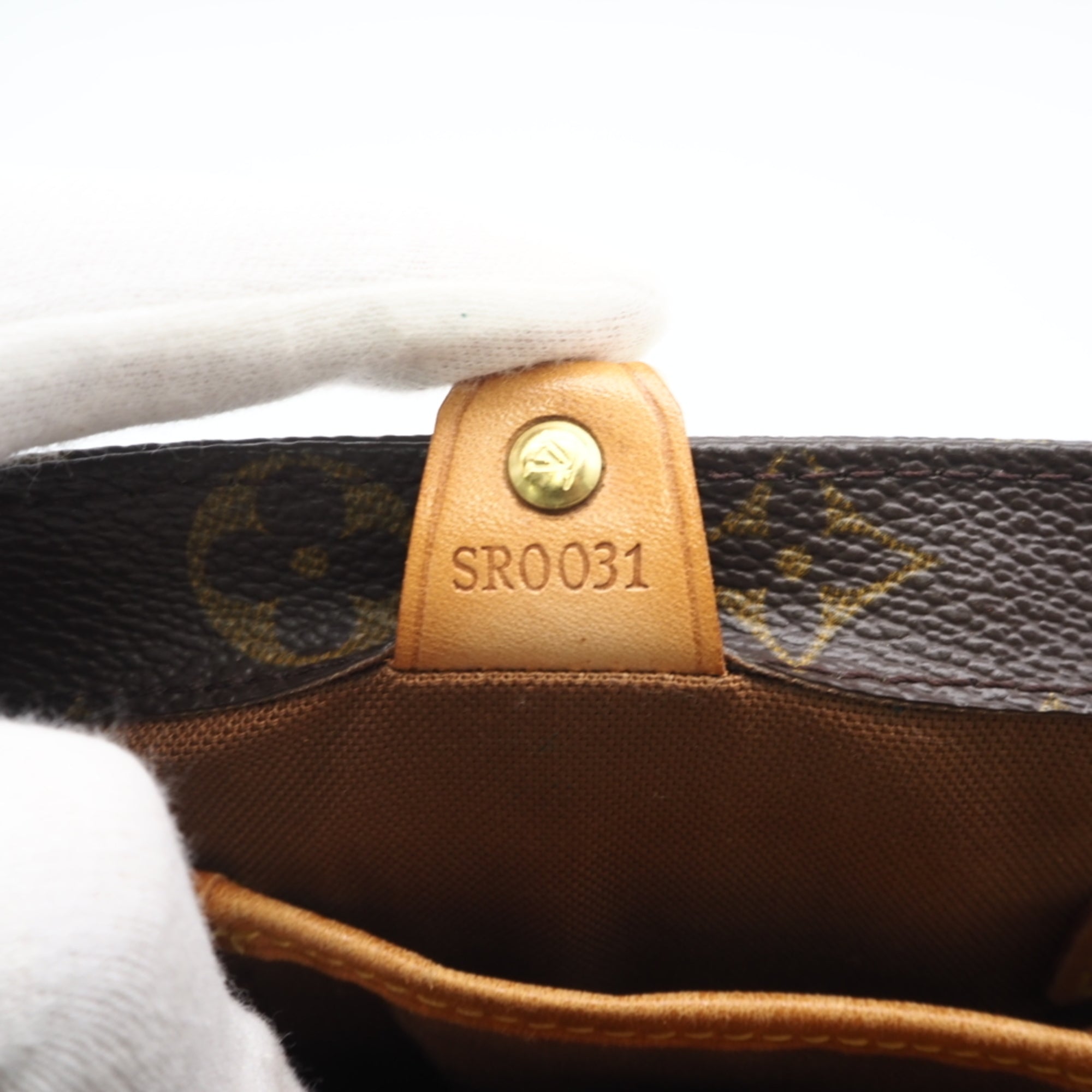 Louis Vuitton Monogram Beige Brown Coated Canvas Leather Handbag (Pre-Owned)