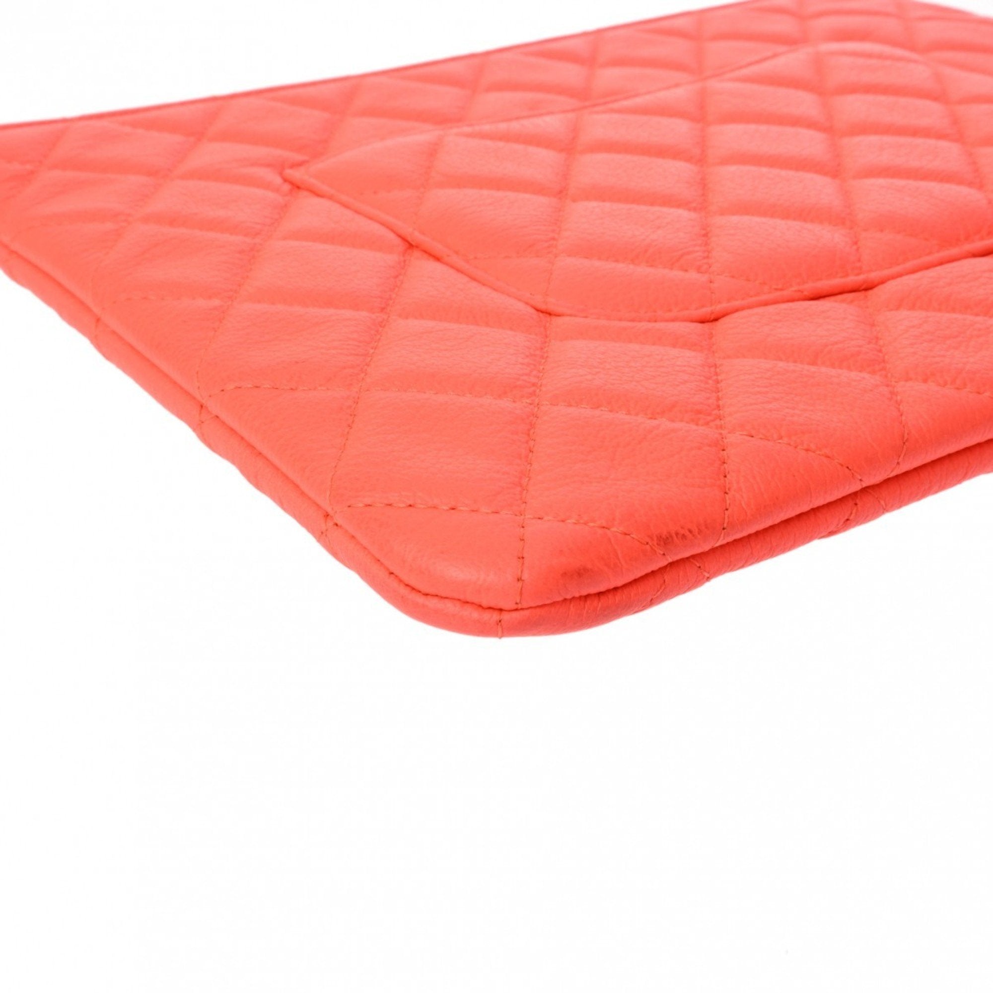 Chanel Orange Leather Clutch Bag (Pre-Owned)
