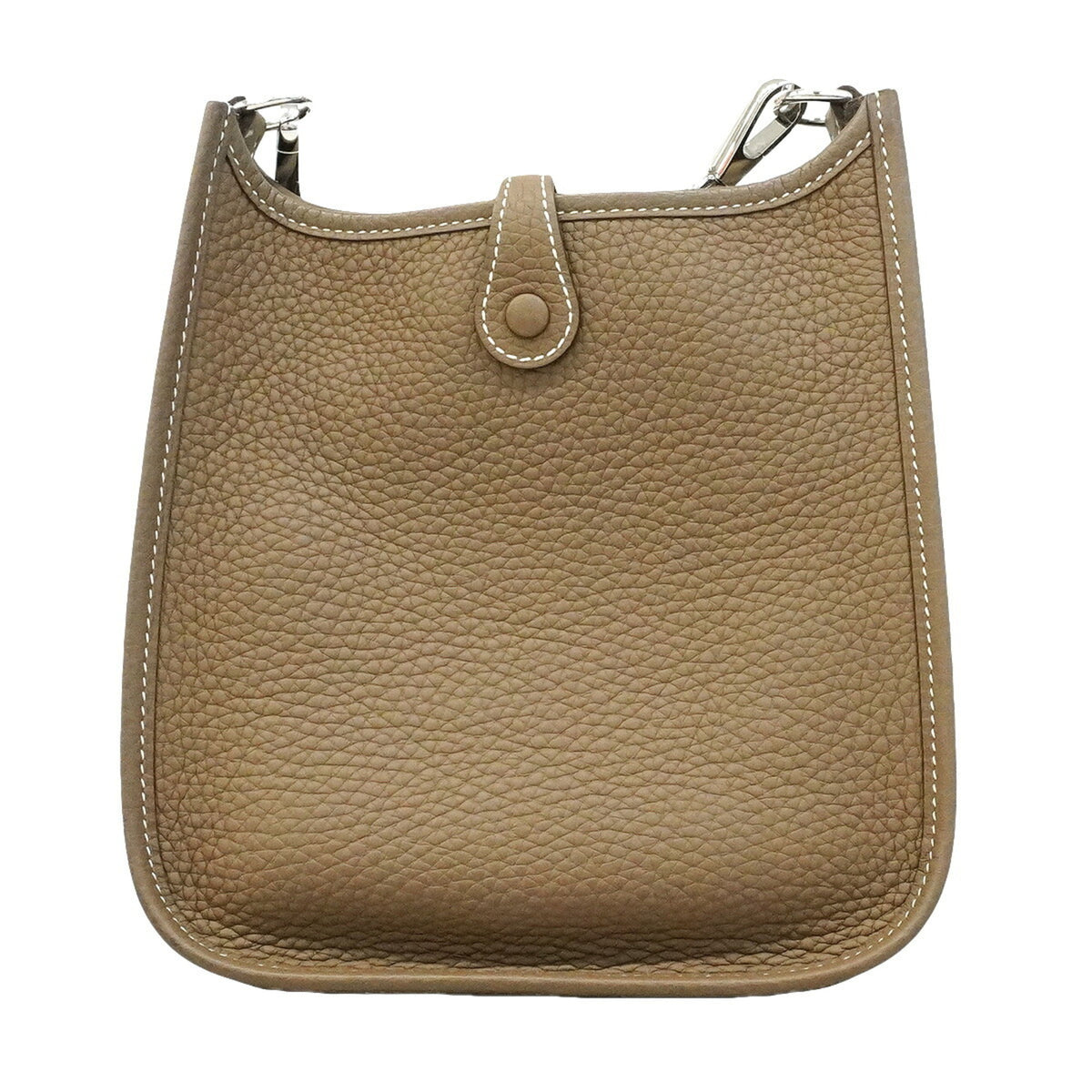 Hermes Etoupe Gray Taurillon Clemence Leather Shoulder Bag (Pre-Owned)