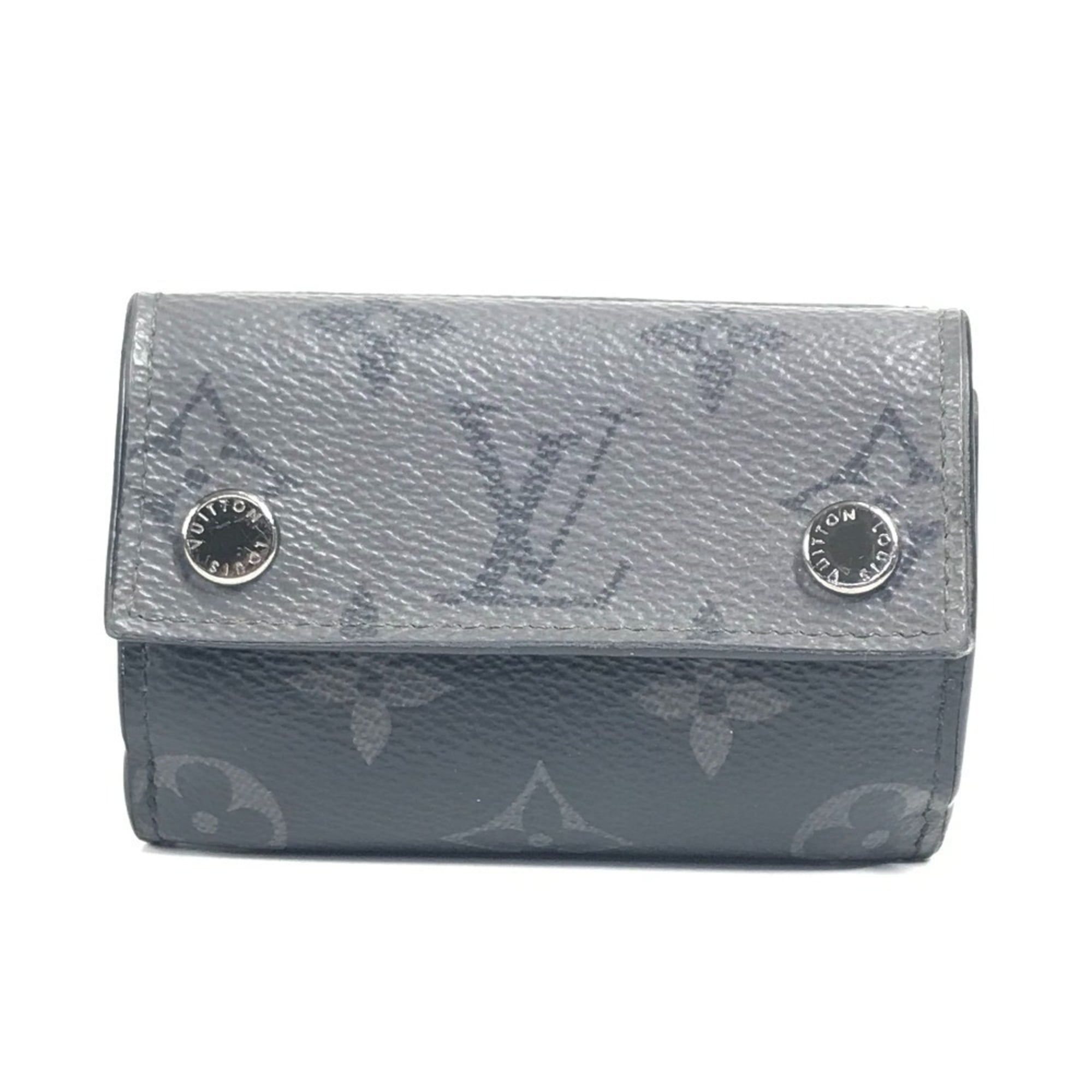 Louis Vuitton Black Gray Monogram Eclipse Canvas Wallet (Tri-Fold) (Pre-Owned)