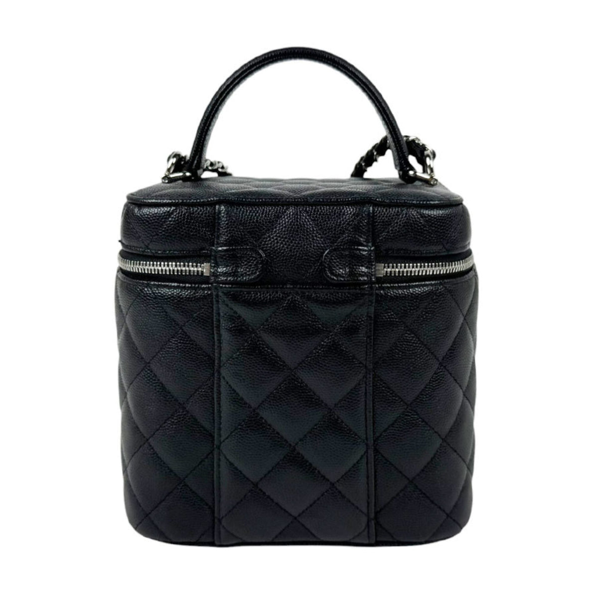 Chanel Black Grained Calfskin Shoulder Bag Vanity Bag (Pre-Owned)