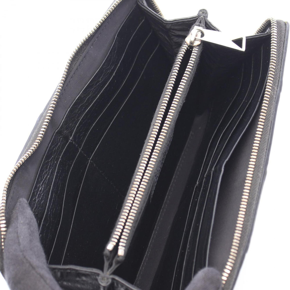 Bottega Veneta Black Intrecciato Long Wallet (Bi-Fold) (Pre-Owned)