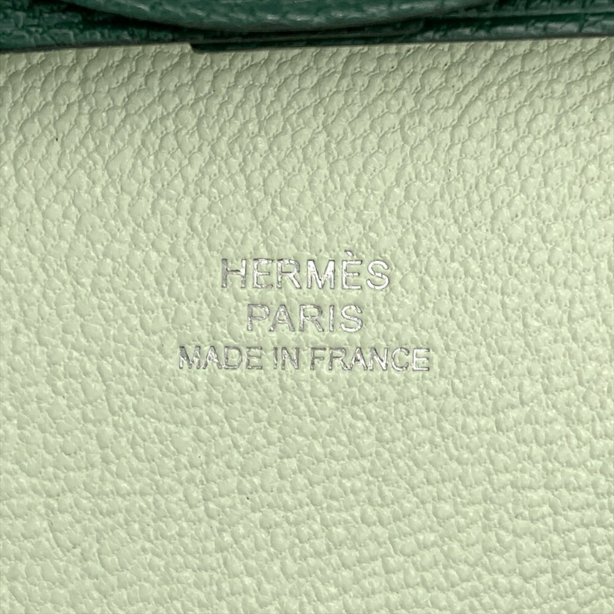 Hermes Green Chevre Leather Coin Purse/Coin Case (Pre-Owned)