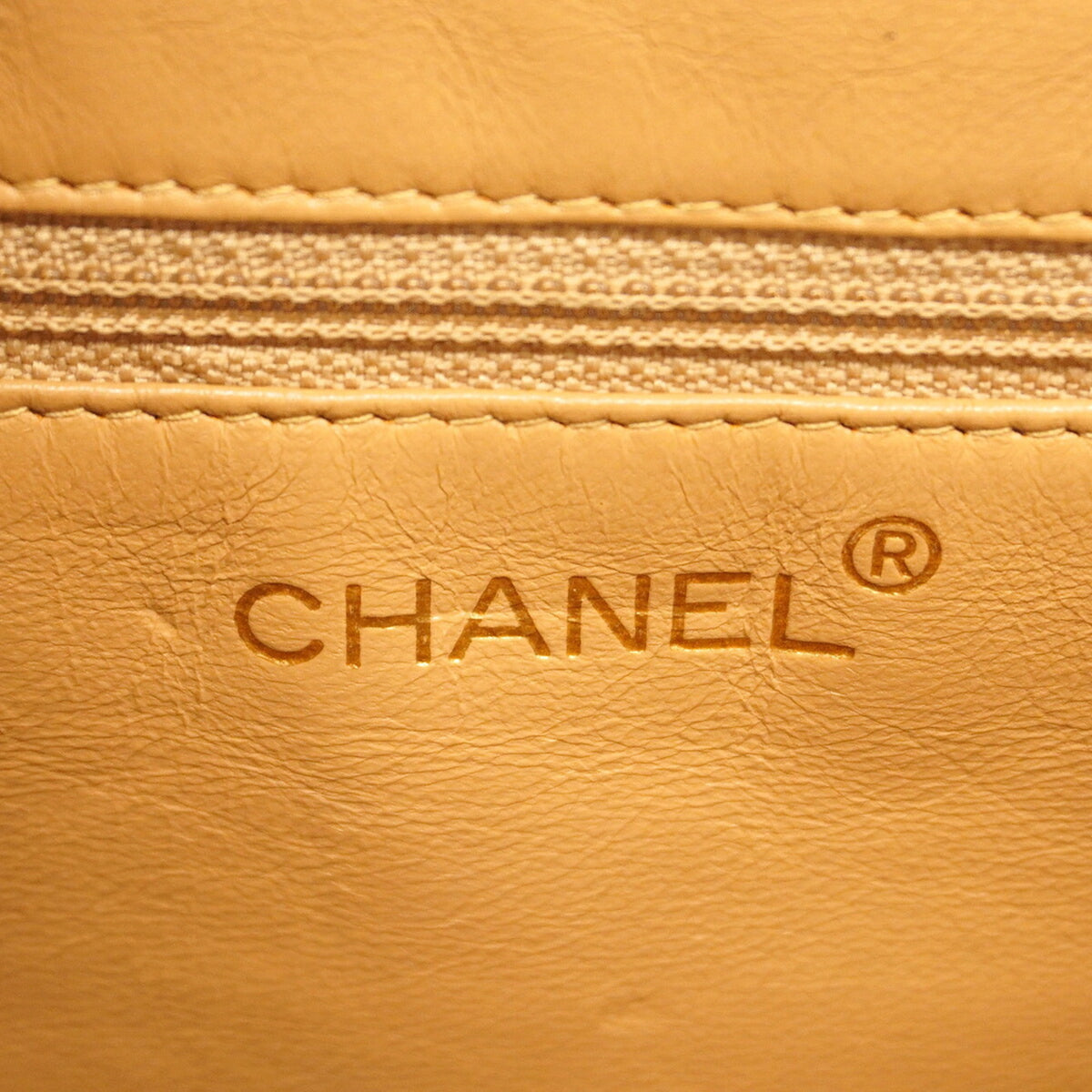 Chanel Beige Grained Calfskin Handbag (Pre-Owned)