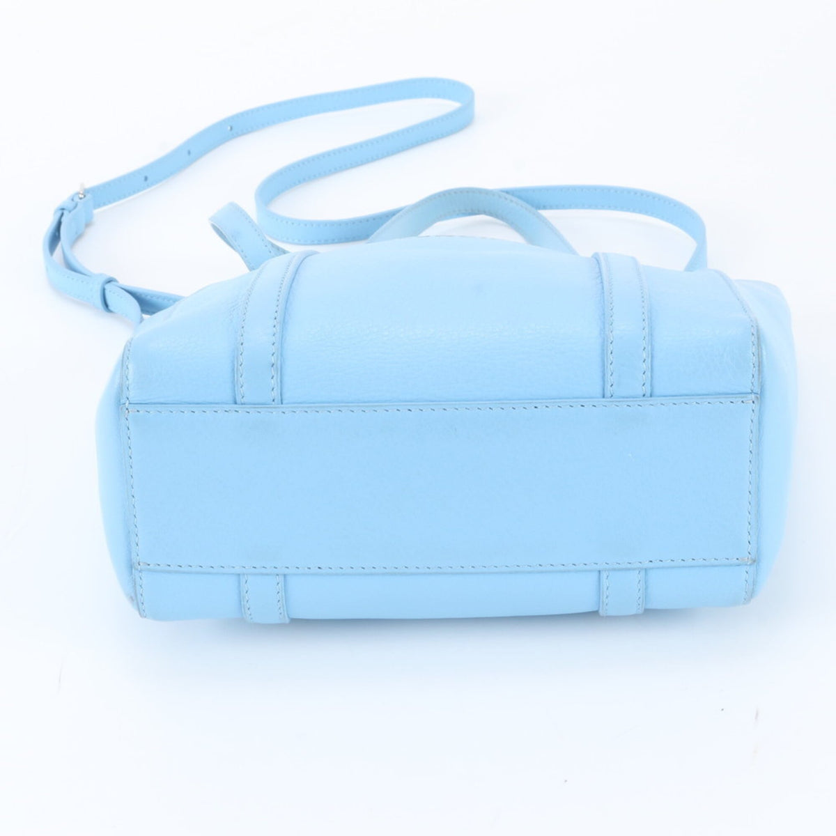 Balenciaga Light Blue Leather Handbag Shoulder Bag Tote Bag (Pre-Owned)