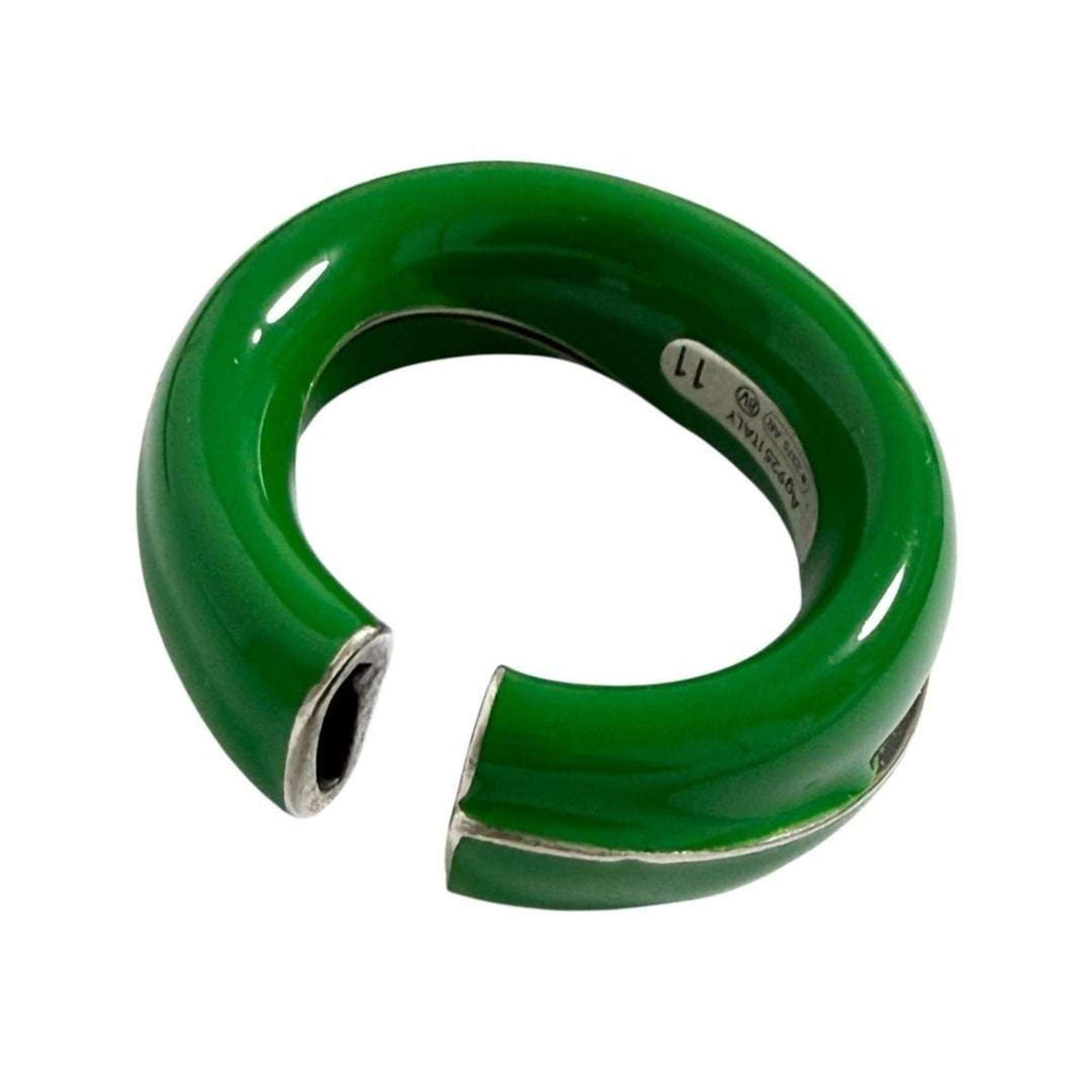 Bottega Veneta Green Band Ring (Pre-Owned)