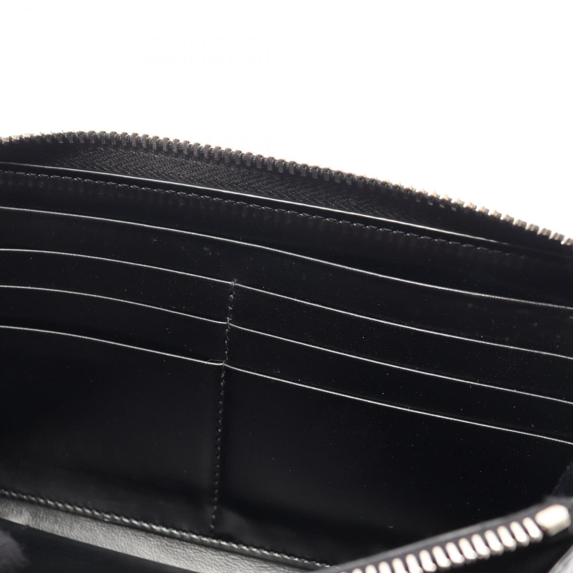 Yves Saint Laurent Black Leather Long Wallet (Bi-Fold) (Pre-Owned)