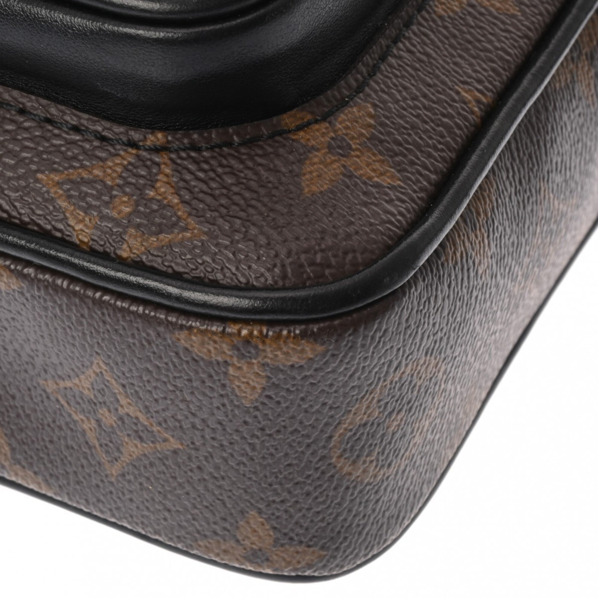 Louis Vuitton Black Brown Monogram Canvas Shoulder Bag (Pre-Owned)