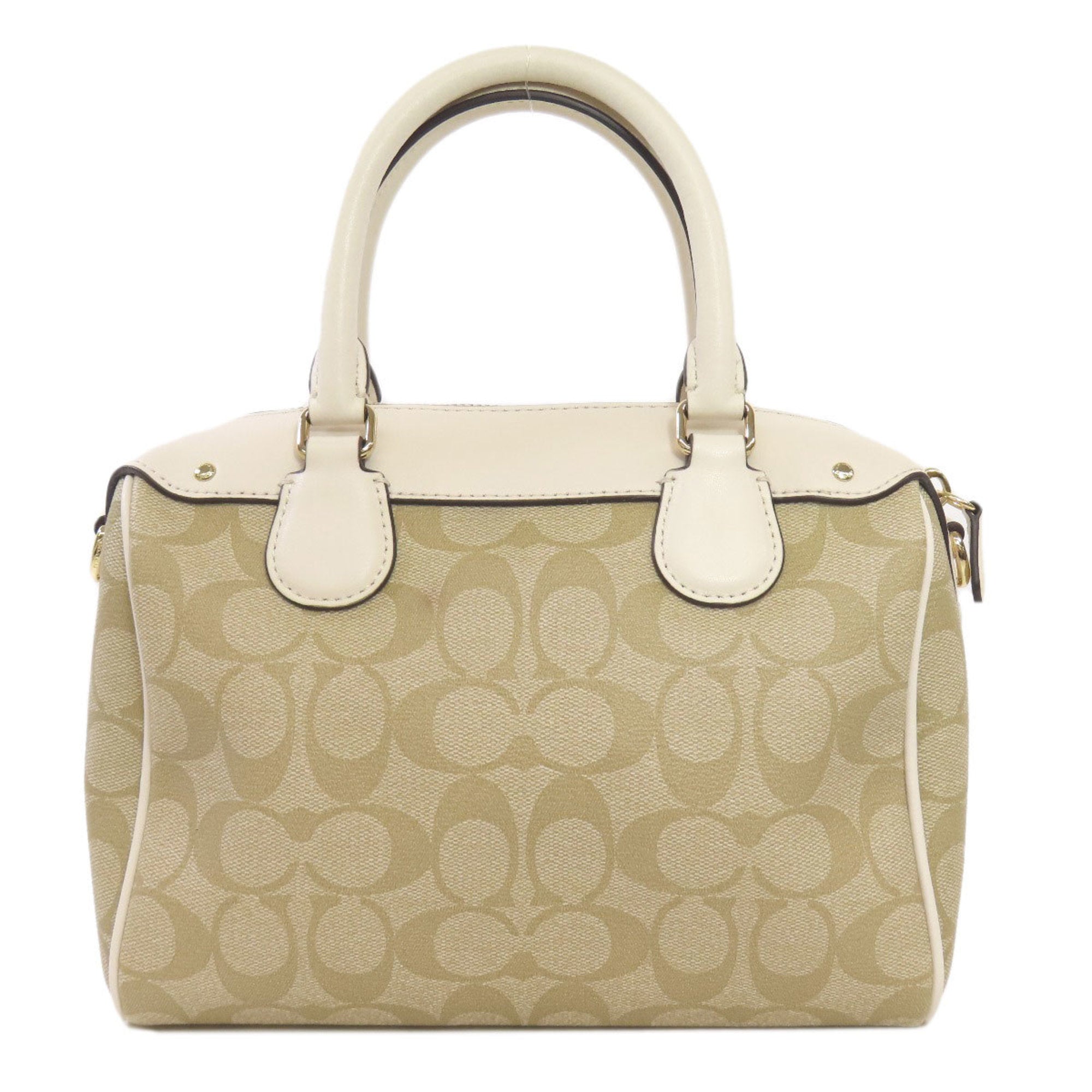 Coach Beige White Pvc Handbag (Pre-Owned)