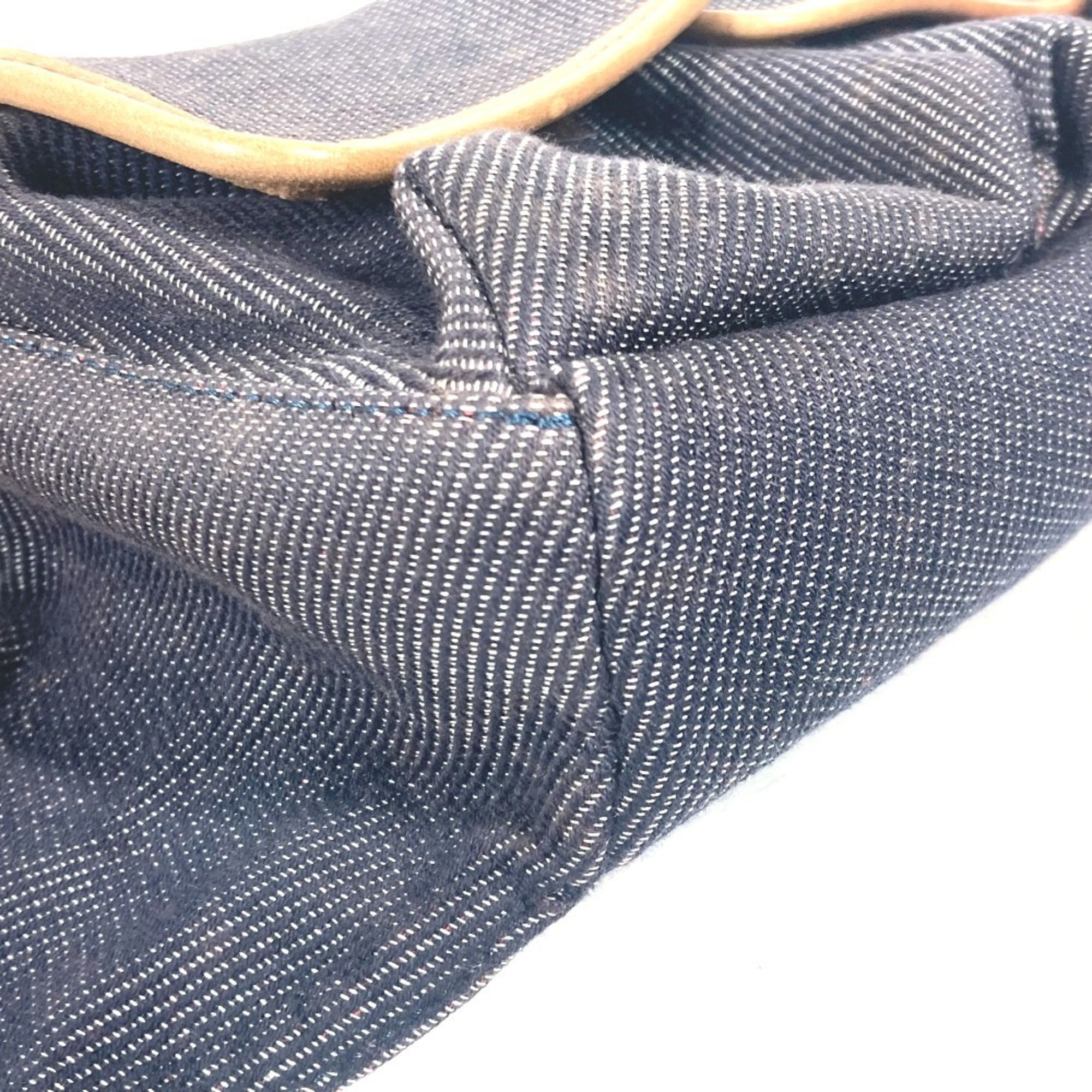 Fendi Blue Multi-Color Leather Canvas Shoulder Bag Sling Bag (Pre-Owned)