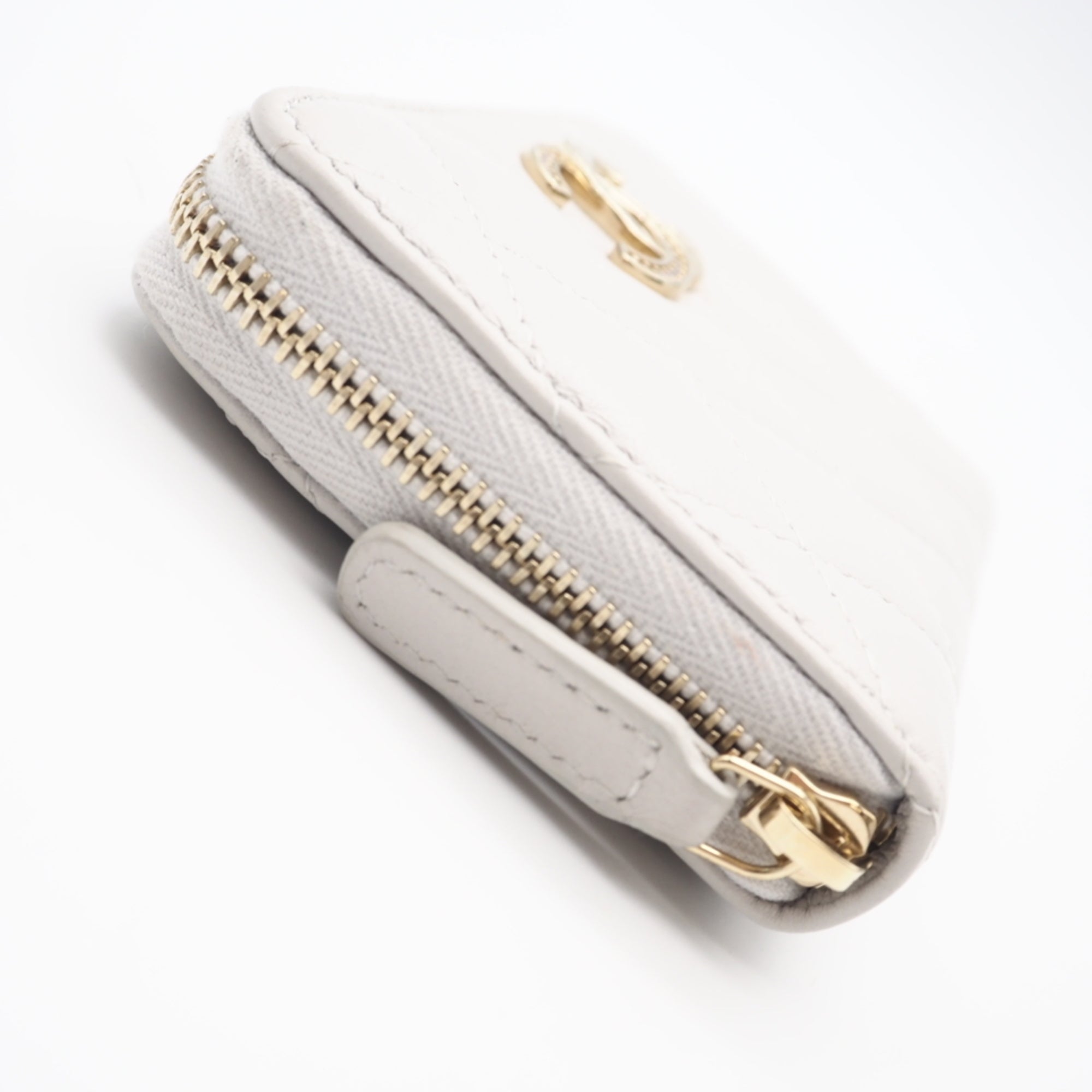 Chanel Gray Leather Coin Purse/Coin Case (Pre-Owned)