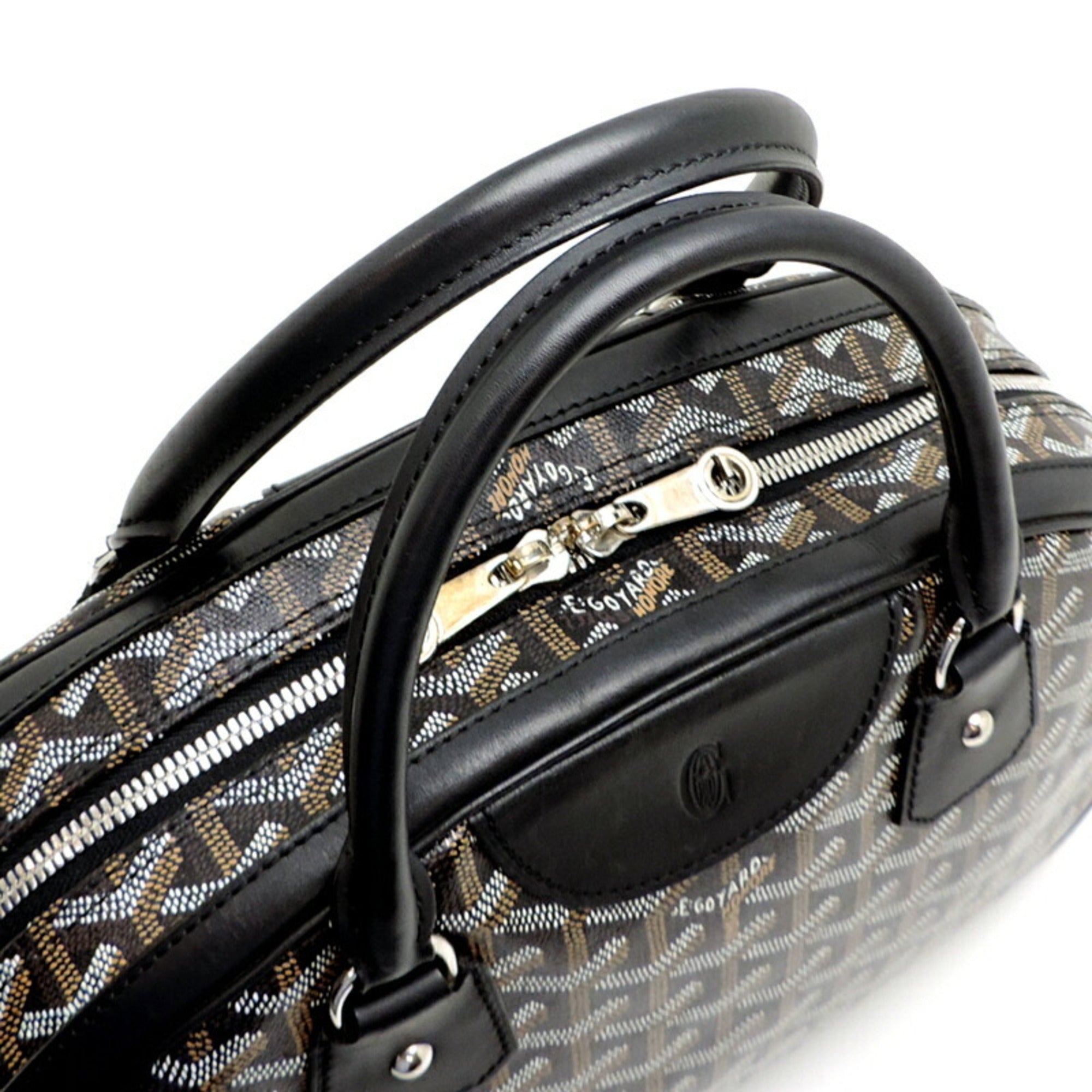 Goyard Black Coated Canvas Boston Bag (Pre-Owned)