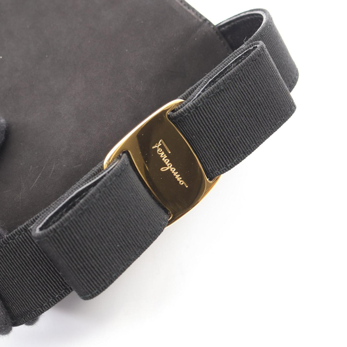 Salvatore Ferragamo Black Suede Handbag (Pre-Owned)