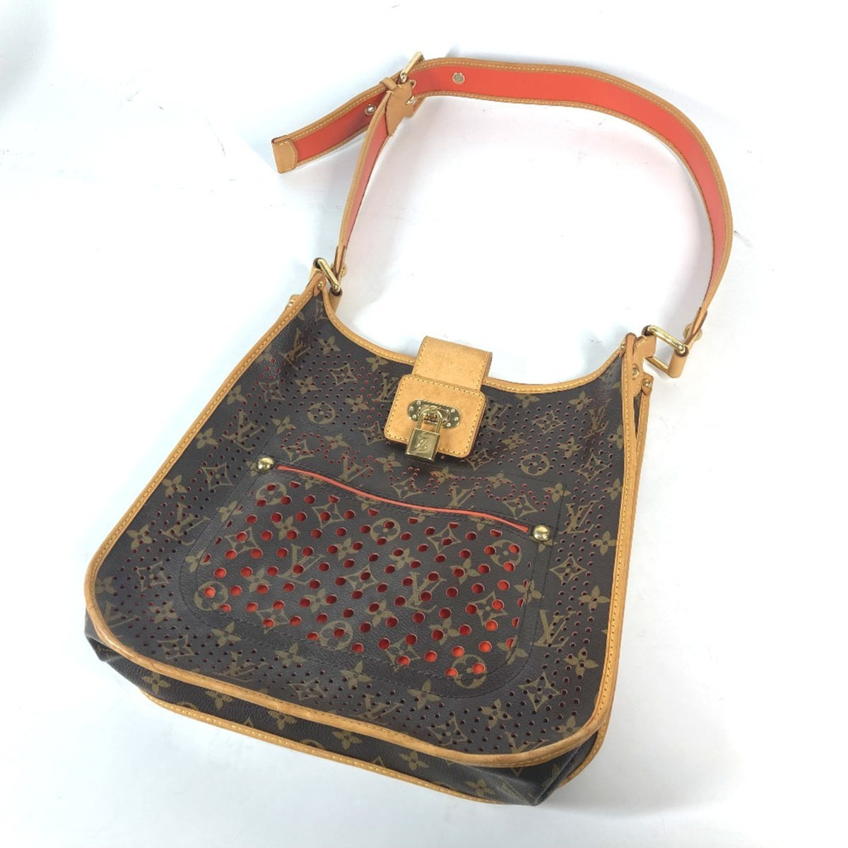 Louis Vuitton Brown Orange Monogram Shoulder Bag (Pre-Owned)