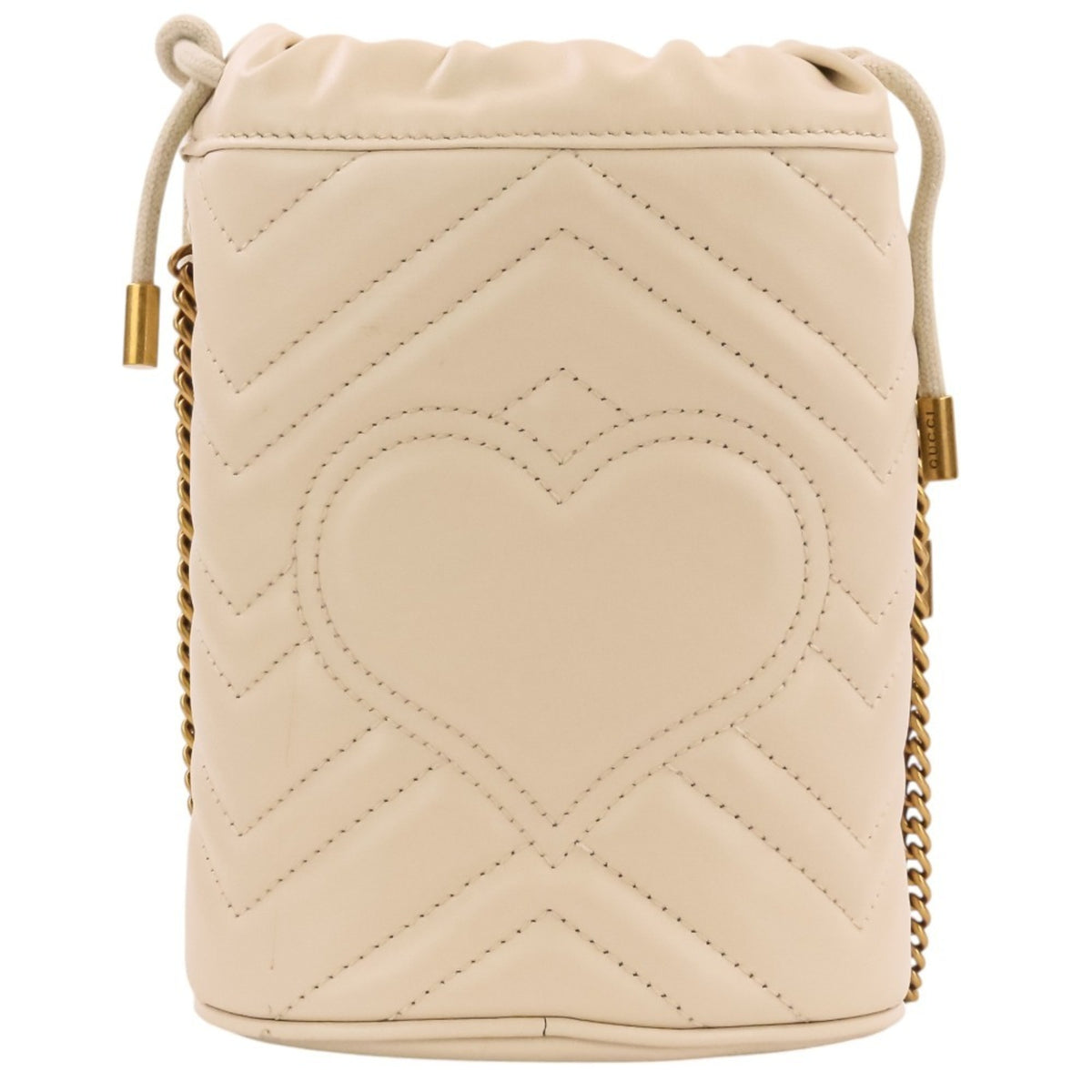 Gucci Gg Marmont Ivory Leather Shoulder Bag (Pre-Owned)