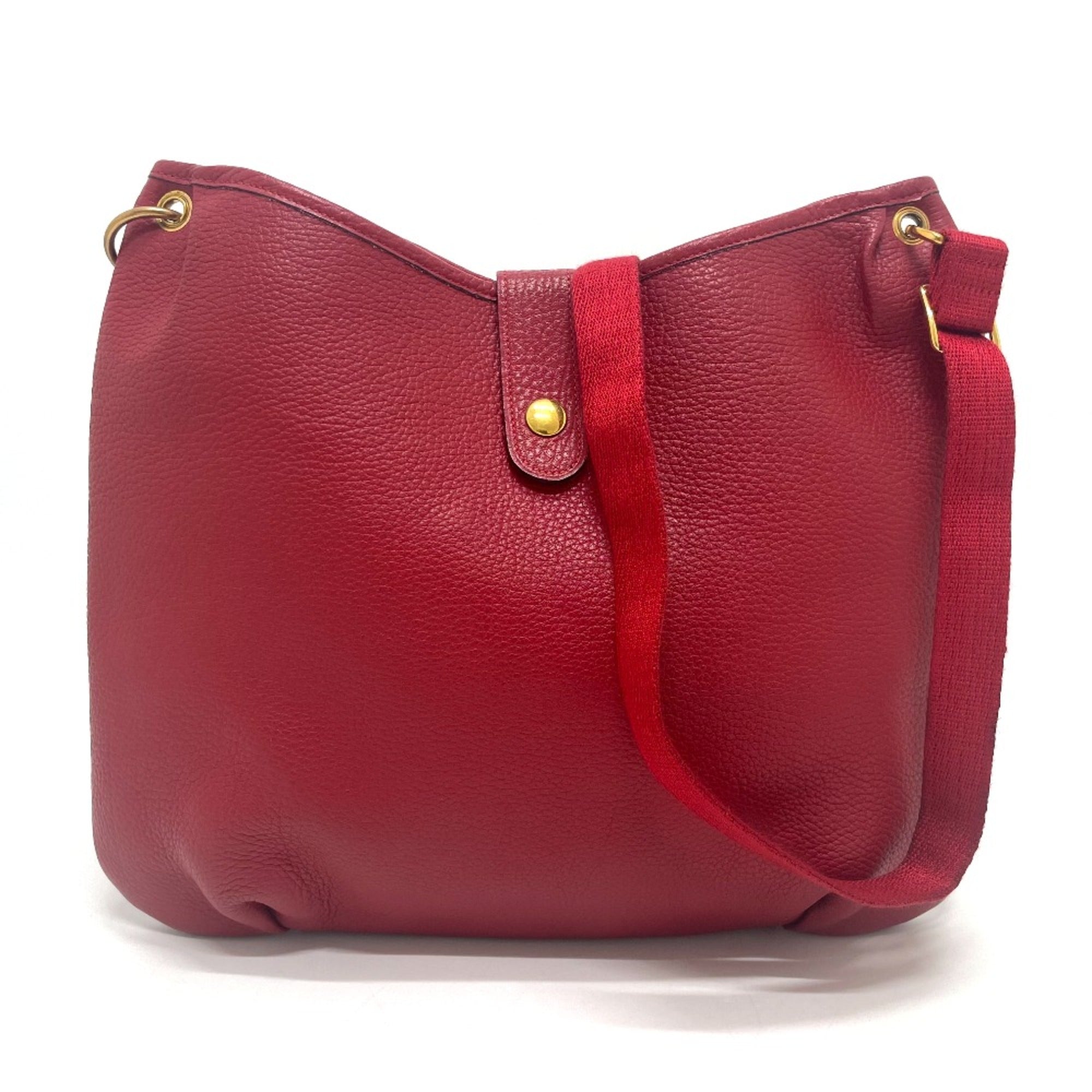 Hermes Red Leather Shoulder Bag (Pre-Owned)