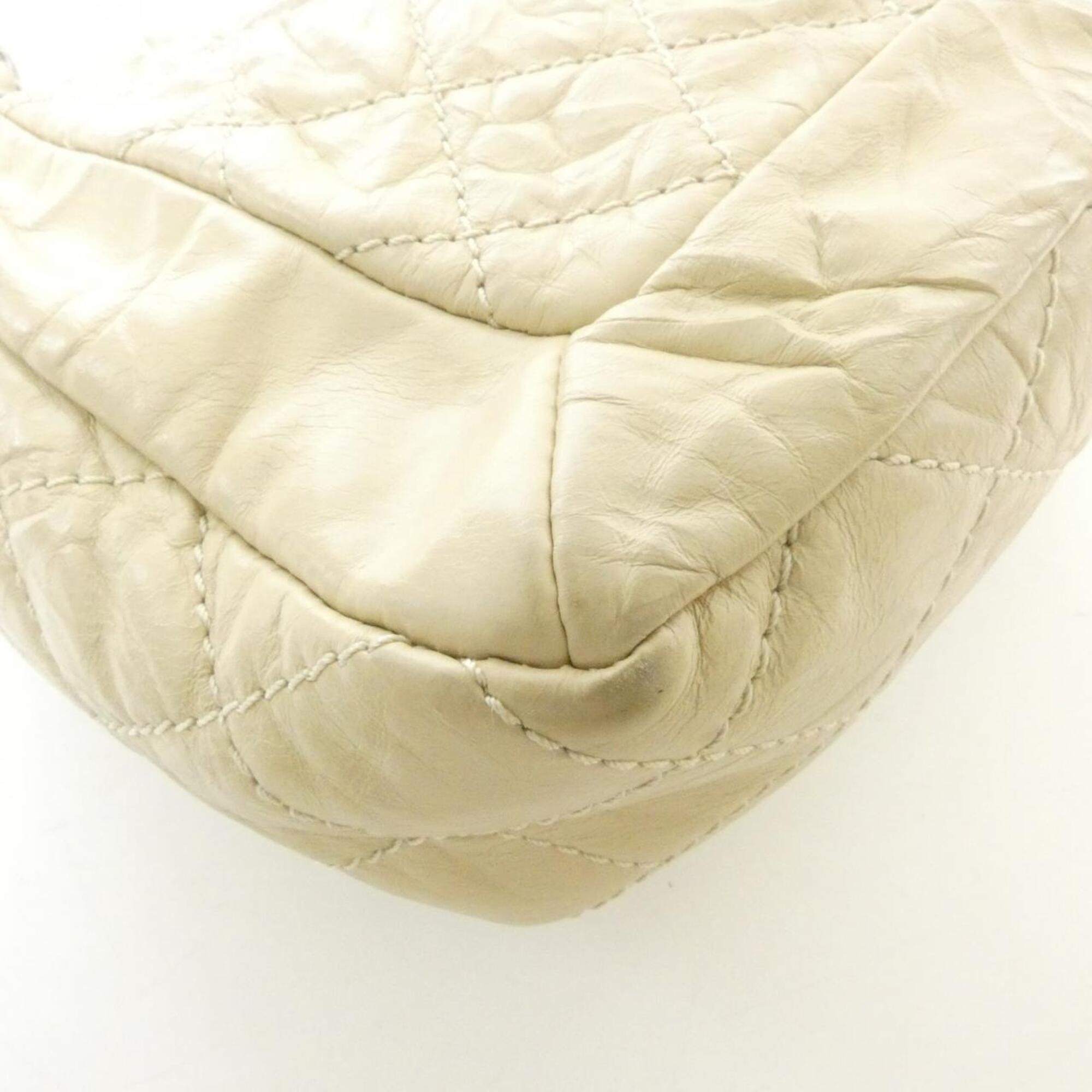 Chanel Light Beige Leather Shoulder Bag (Pre-Owned)
