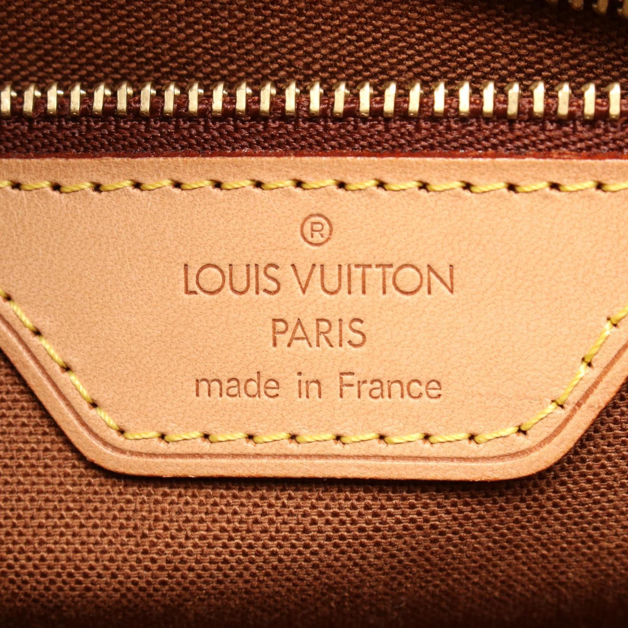 Louis Vuitton Brown Coated Canvas Leather Handbag Tote Bag (Pre-Owned)