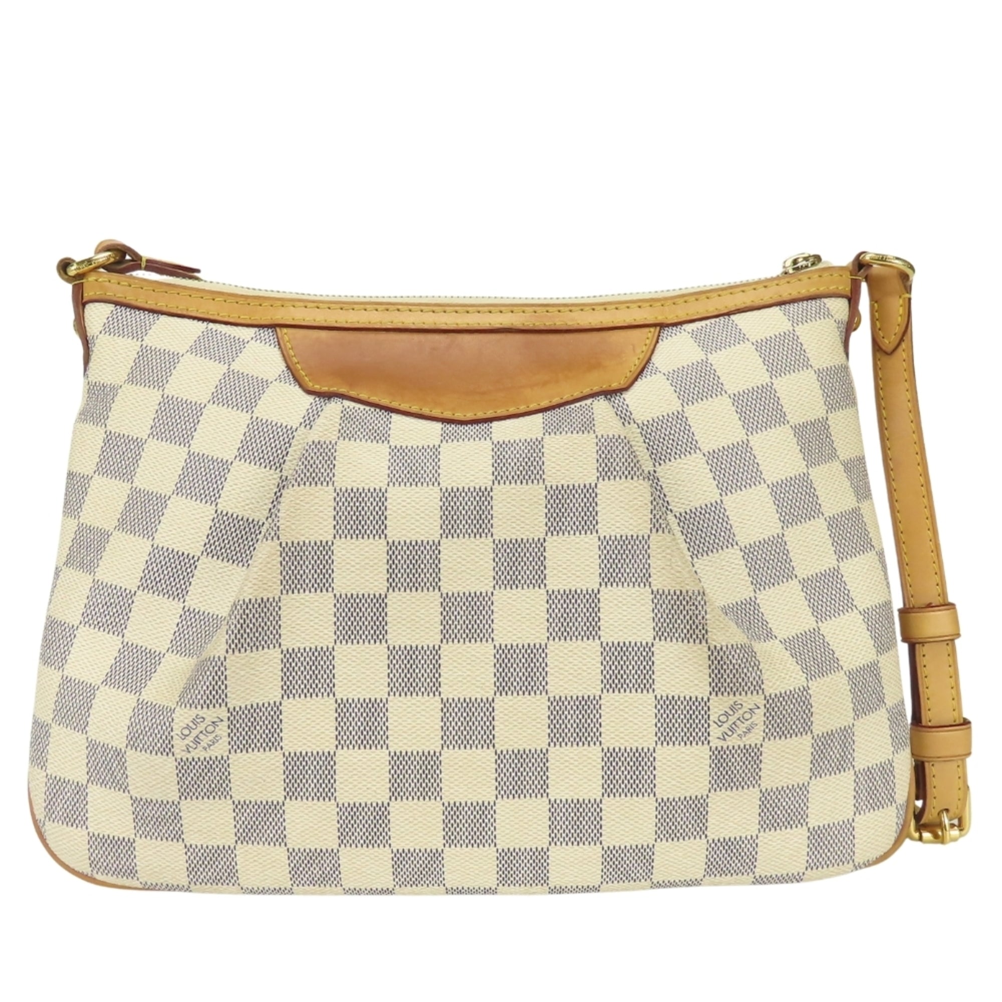 Louis Vuitton Damier Azur White Damier Azur Leather Shoulder Bag (Pre-Owned)