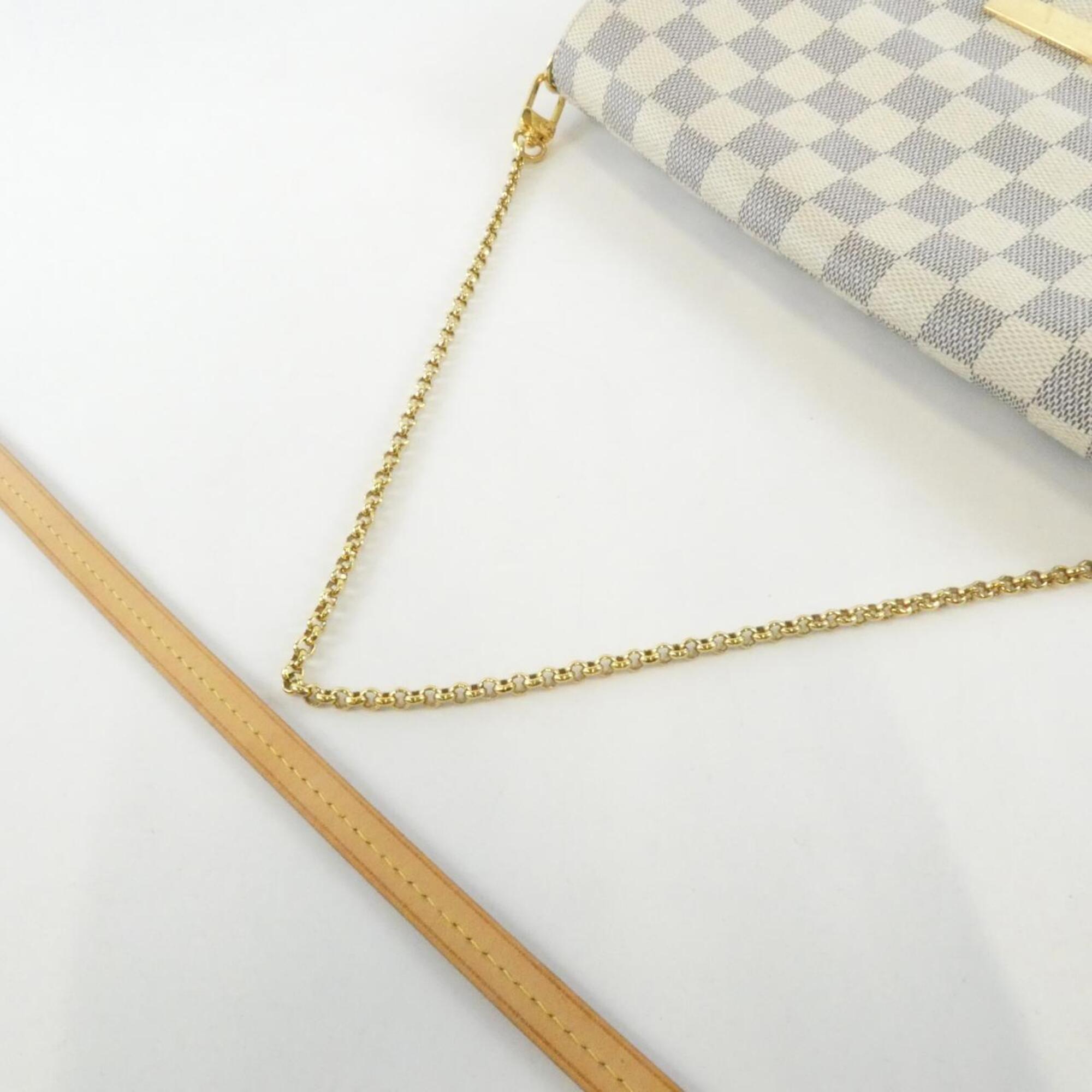 Louis Vuitton Azur White Coated Canvas Shoulder Bag (Pre-Owned)