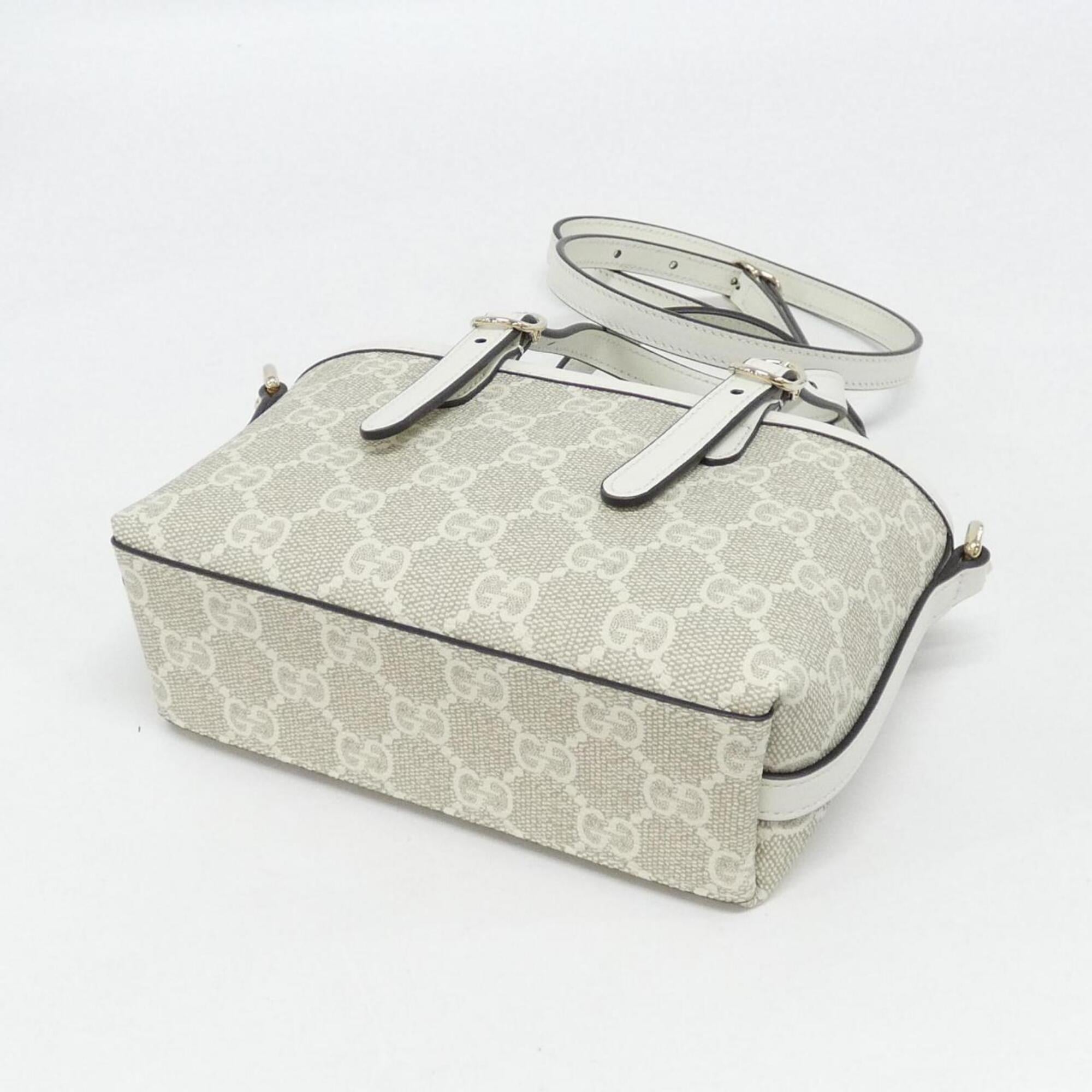 Gucci White Coated Canvas Leather Handbag (Pre-Owned)