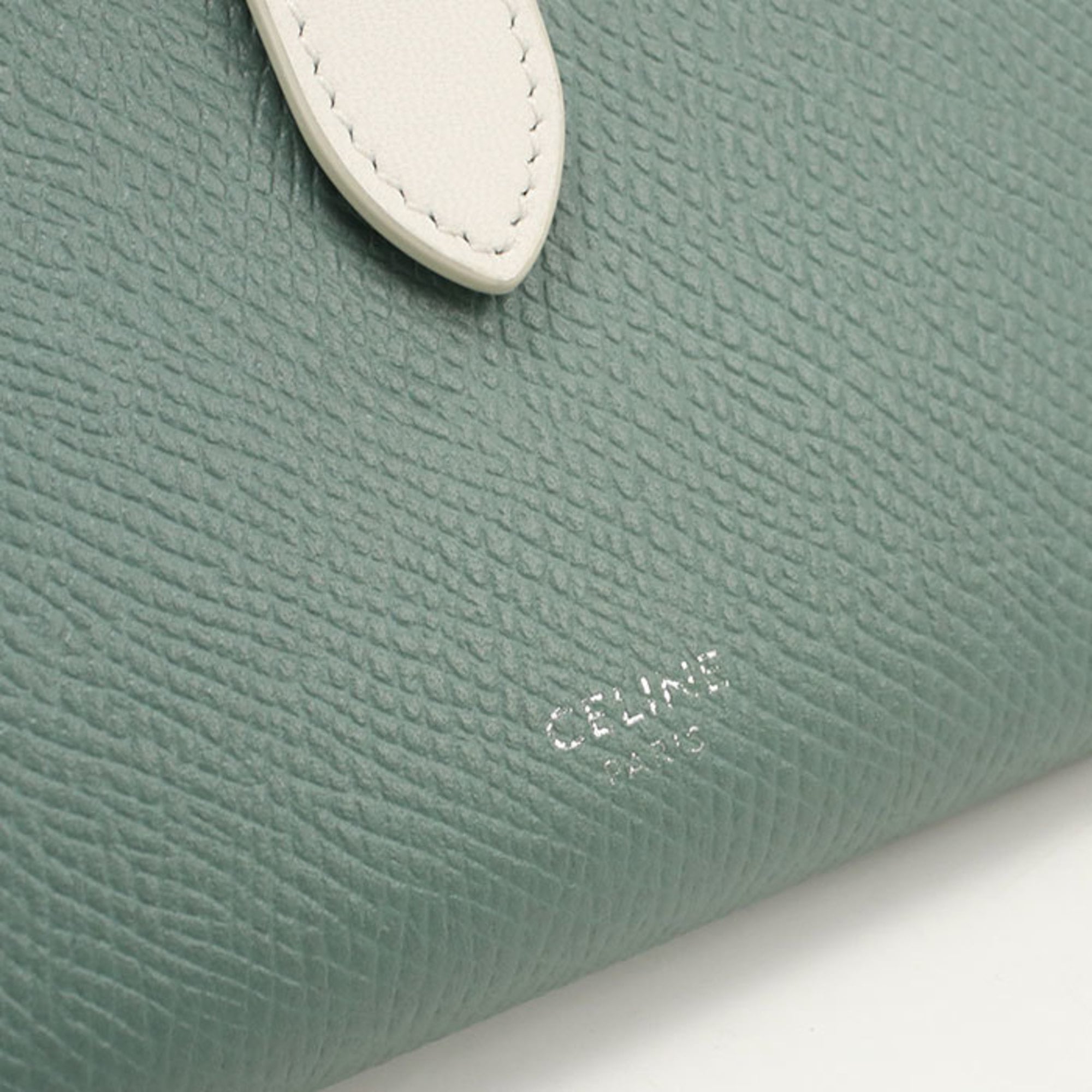 Celine Green Leather Middle Wallet (Bi-Fold) (Pre-Owned)