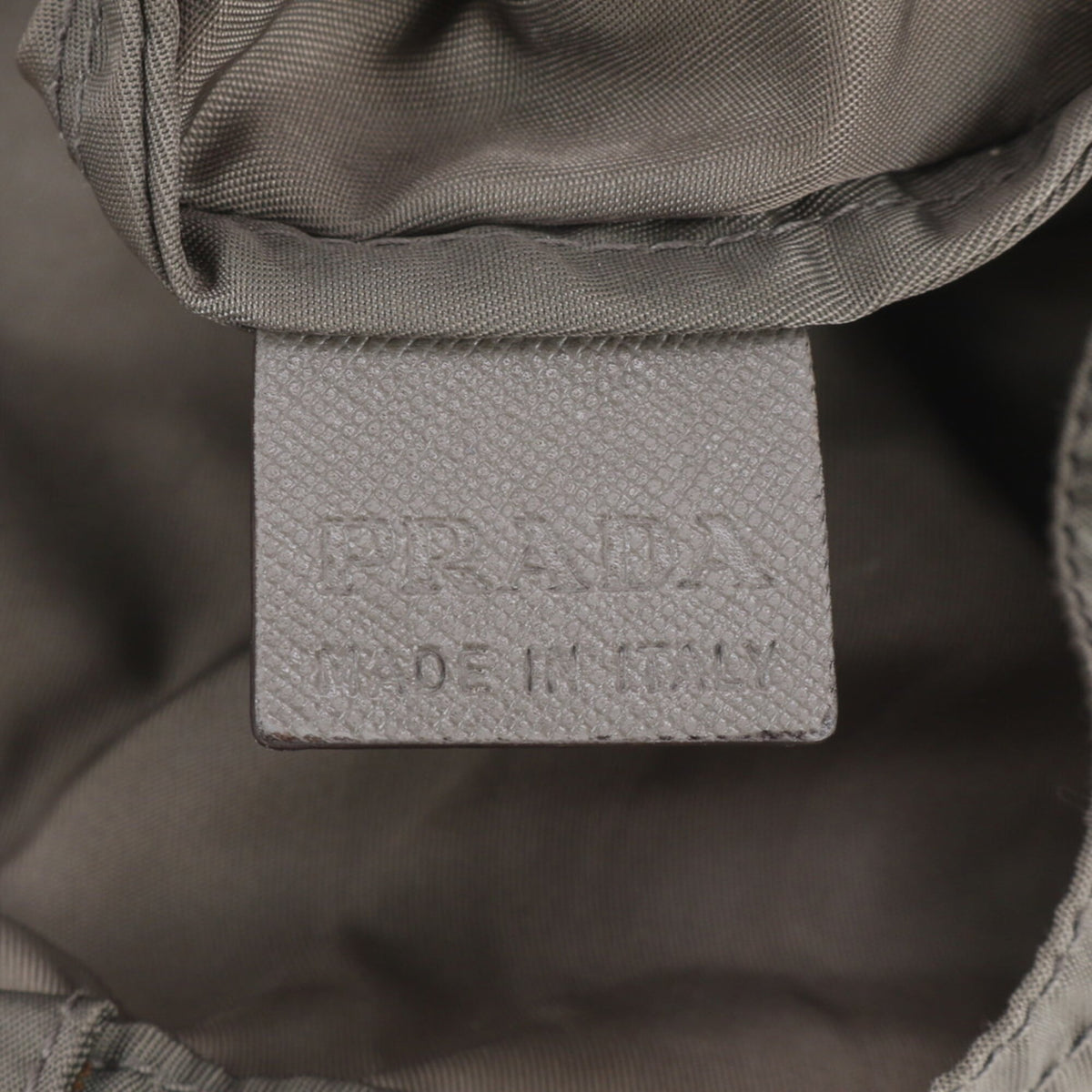 Prada Khaki Leather Nylon Tote Bag (Pre-Owned)