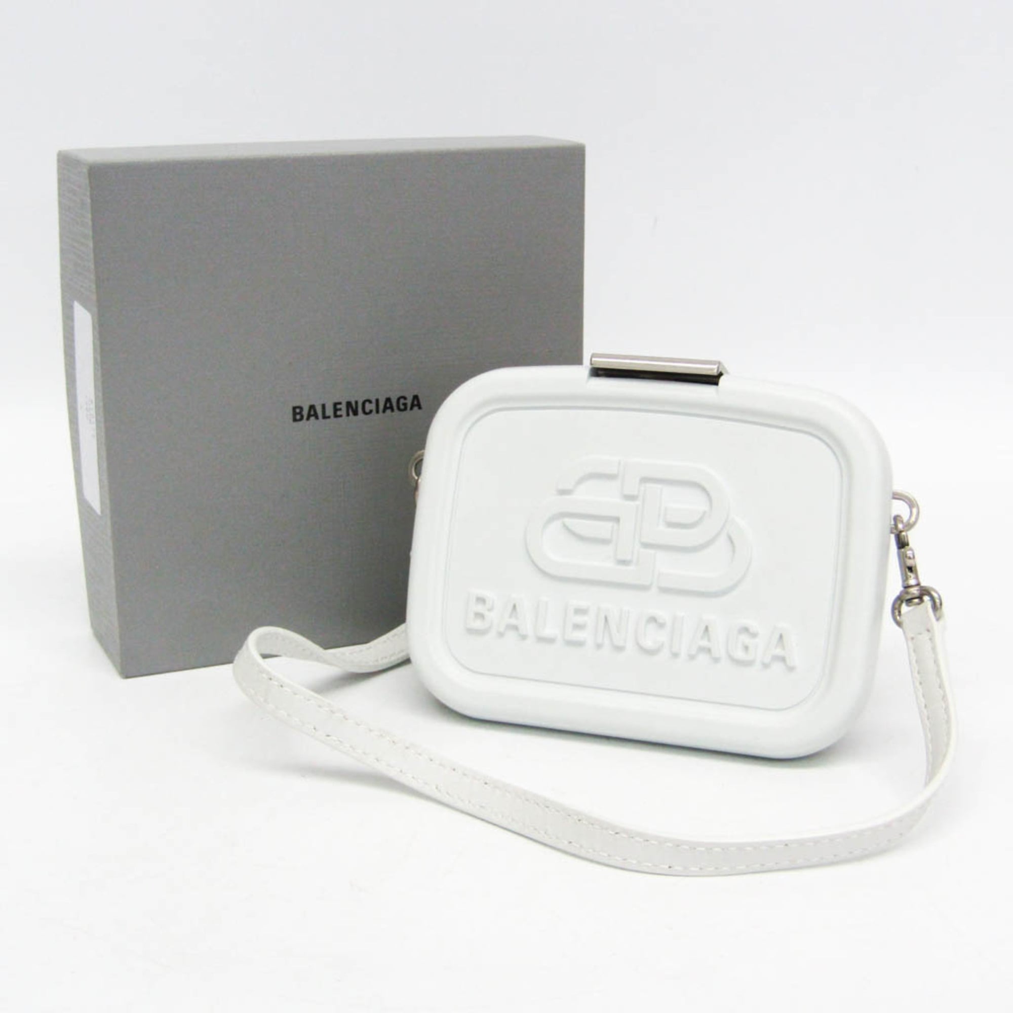 Balenciaga Logo Lunch Box Bag Plastic White Plastic Shoulder Bag Bag (Pre-Owned)
