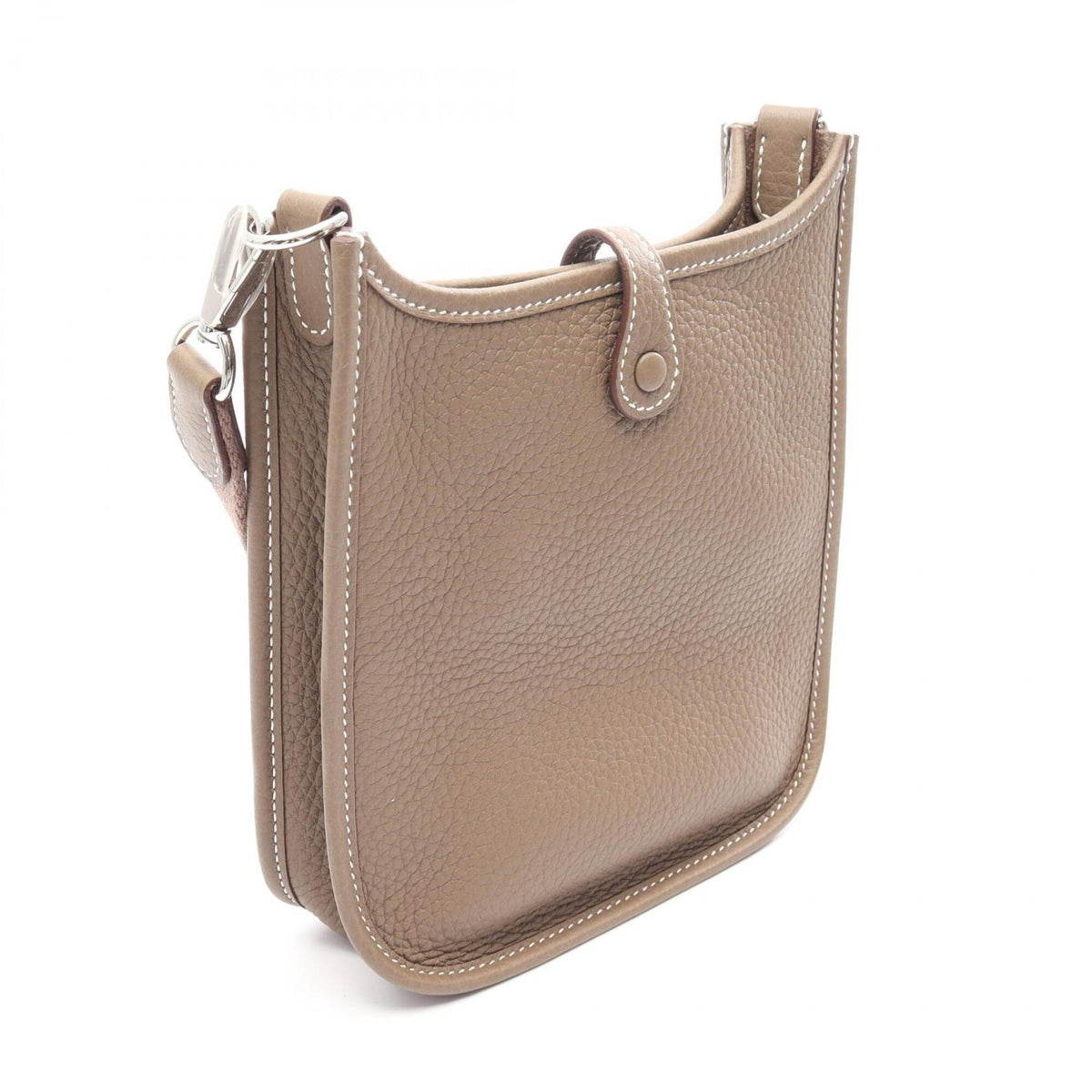 Hermes Etoupe Gray Gray Taurillon Clemence Leather Handbag Shoulder Bag (Pre-Owned)
