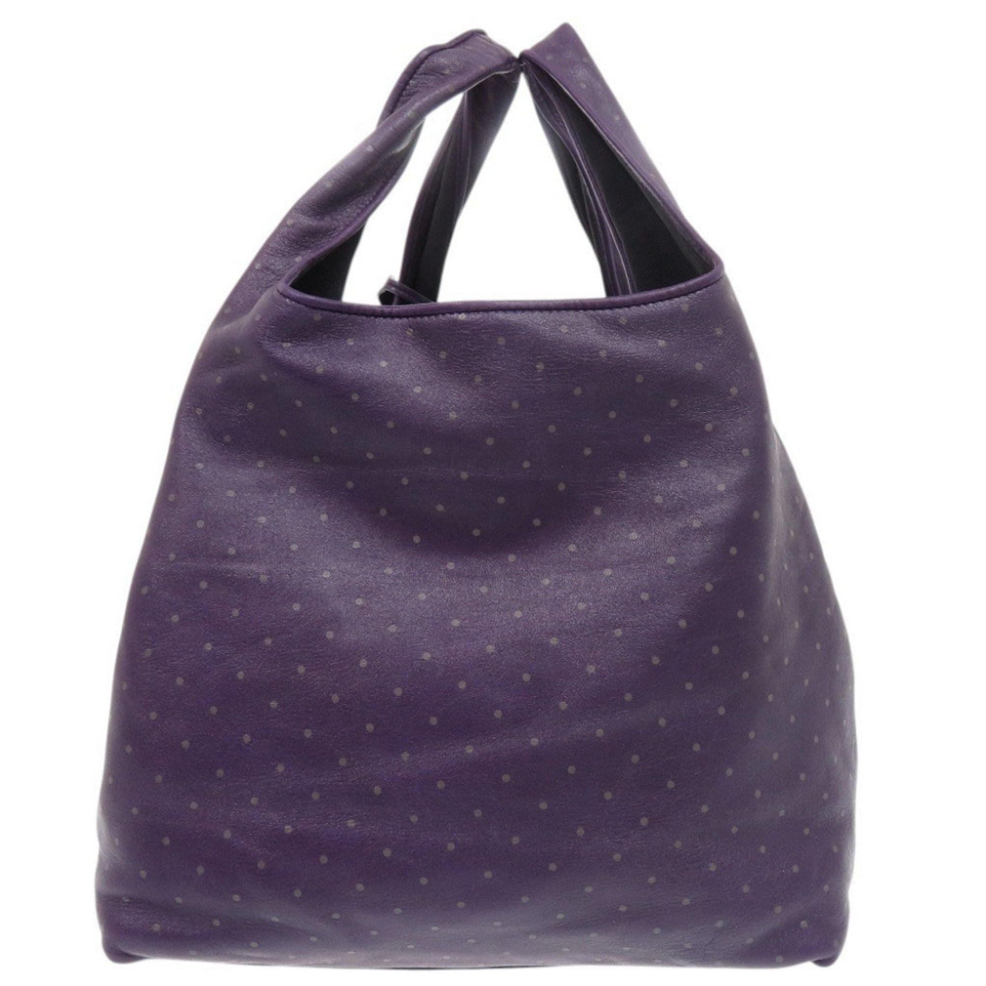 Loewe Purple Leather Handbag Tote Bag (Pre-Owned)