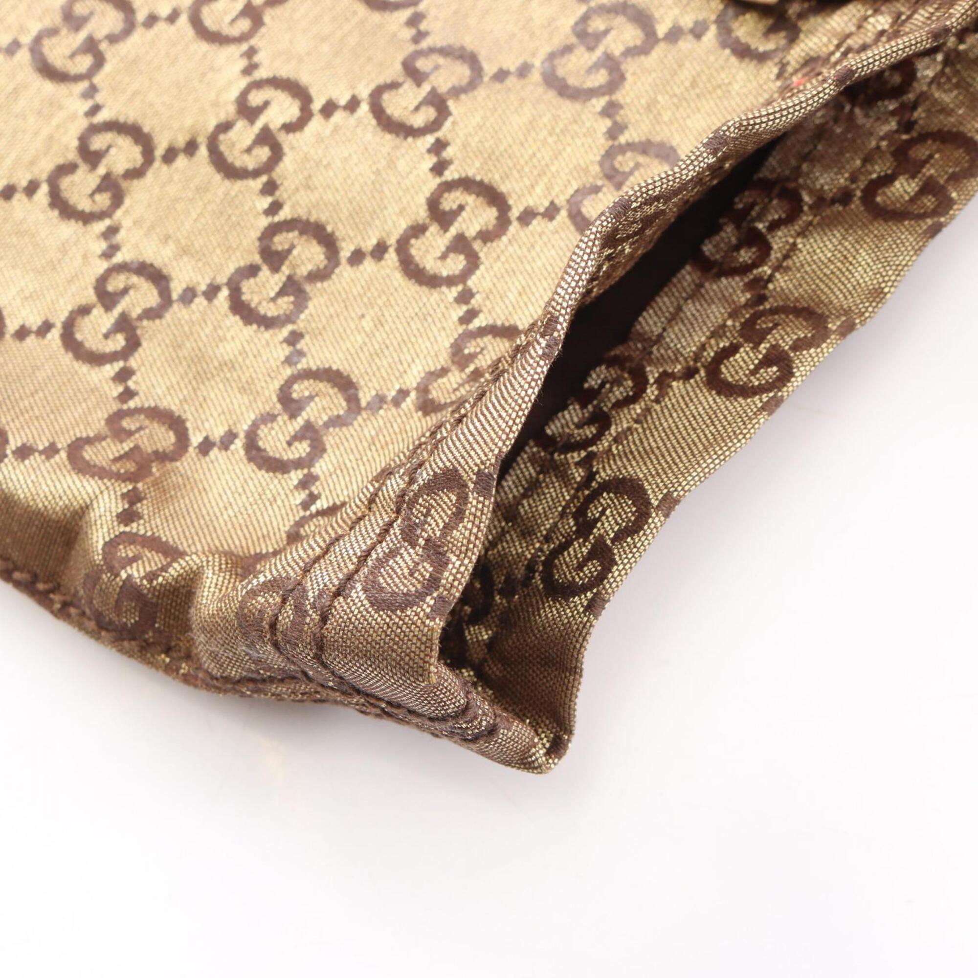 Gucci Brown Gold Canvas Tote Bag (Pre-Owned)
