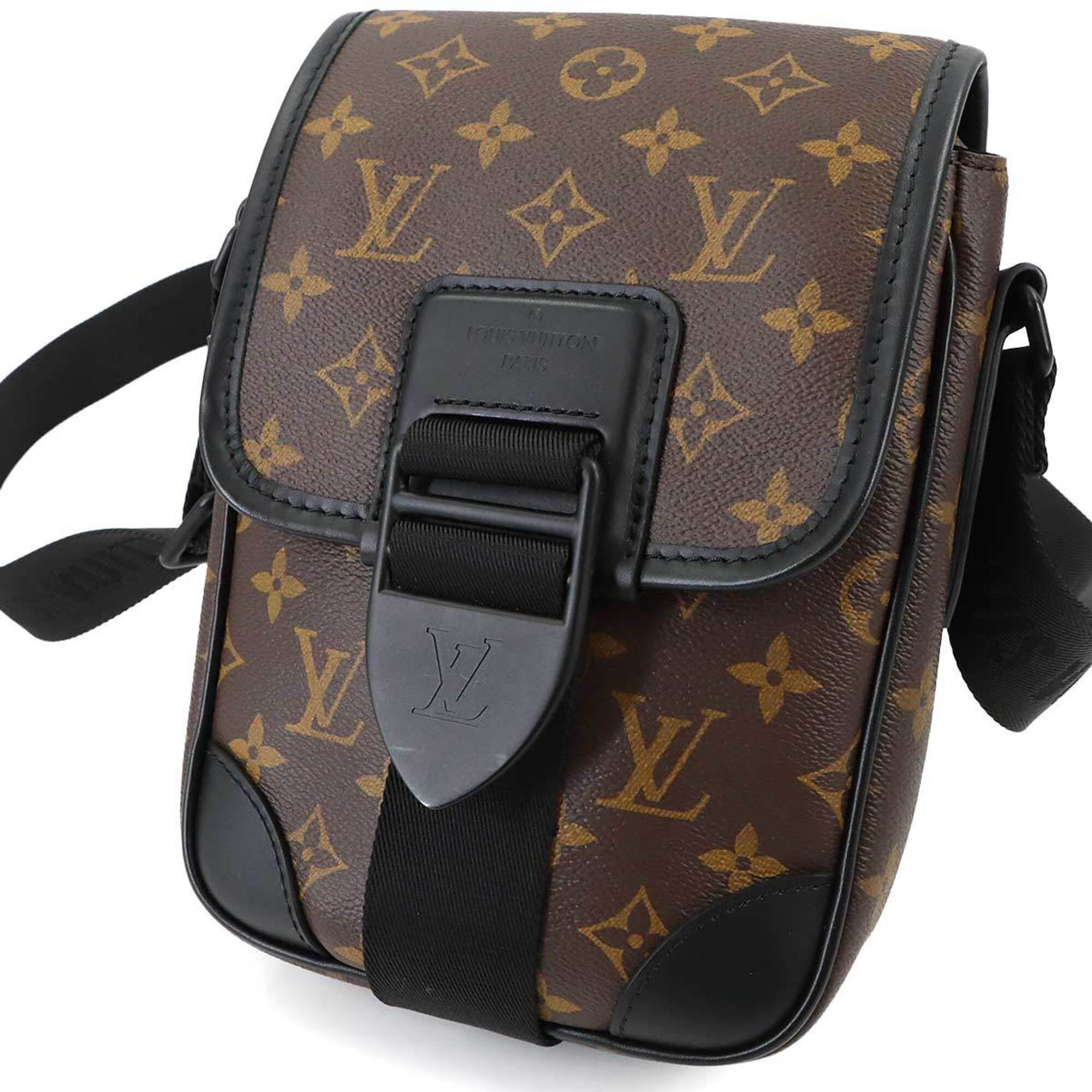 Louis Vuitton Black Brown Monogram Macassar Monogram Canvas Handbag Messenger Bag Shoulder Bag (Pre-Owned)