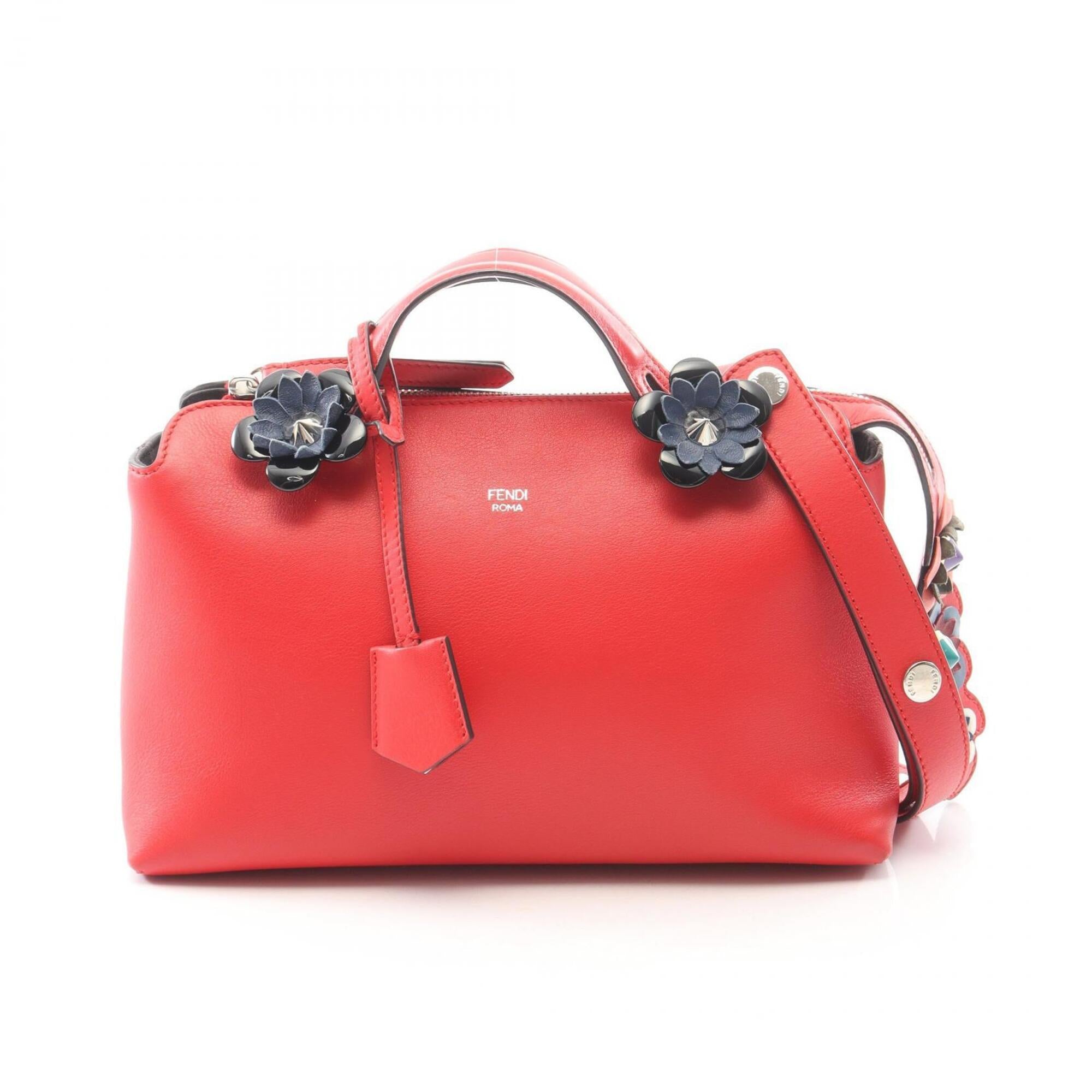 Fendi Red Color Leather Handbag (Pre-Owned)