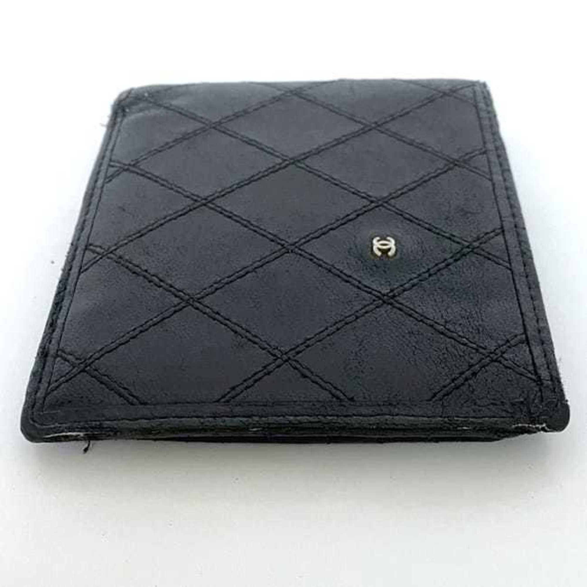 Chanel Black Leather Wallet (Bi-Fold) (Pre-Owned)