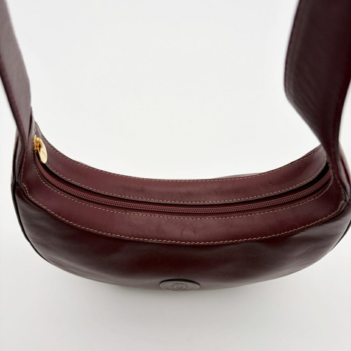 Cartier Bordeaux Leather Shoulder Bag (Pre-Owned)