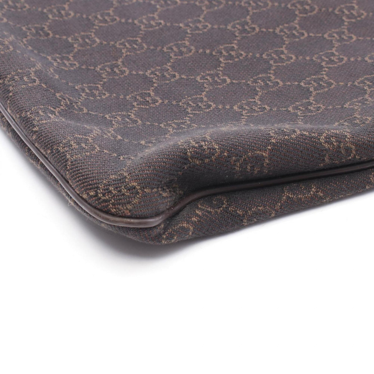 Gucci Brown Canvas Leather Handbag Shoulder Bag (Pre-Owned)