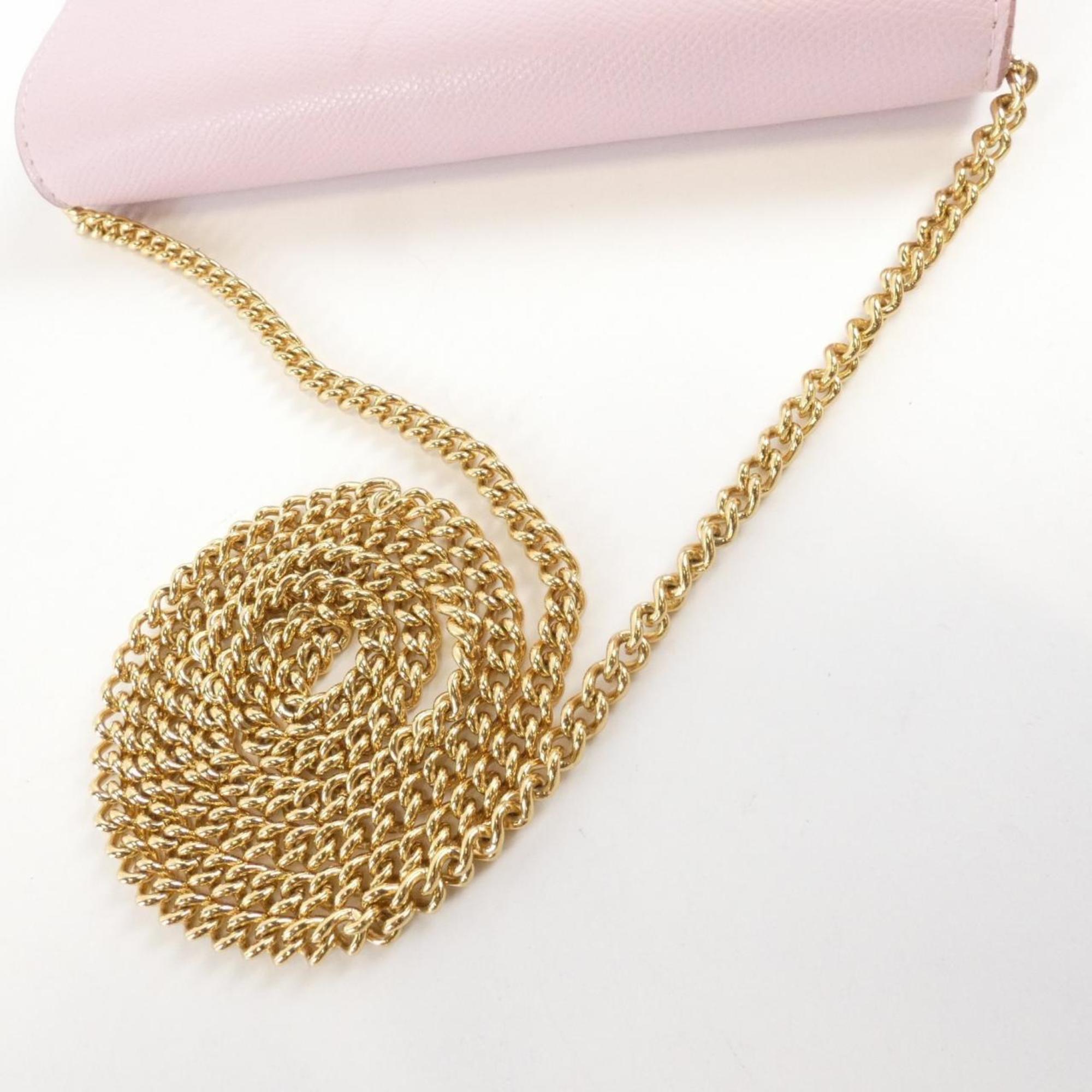 Fendi Light Pink Leather Chain/Shoulder Wallet (Pre-Owned)