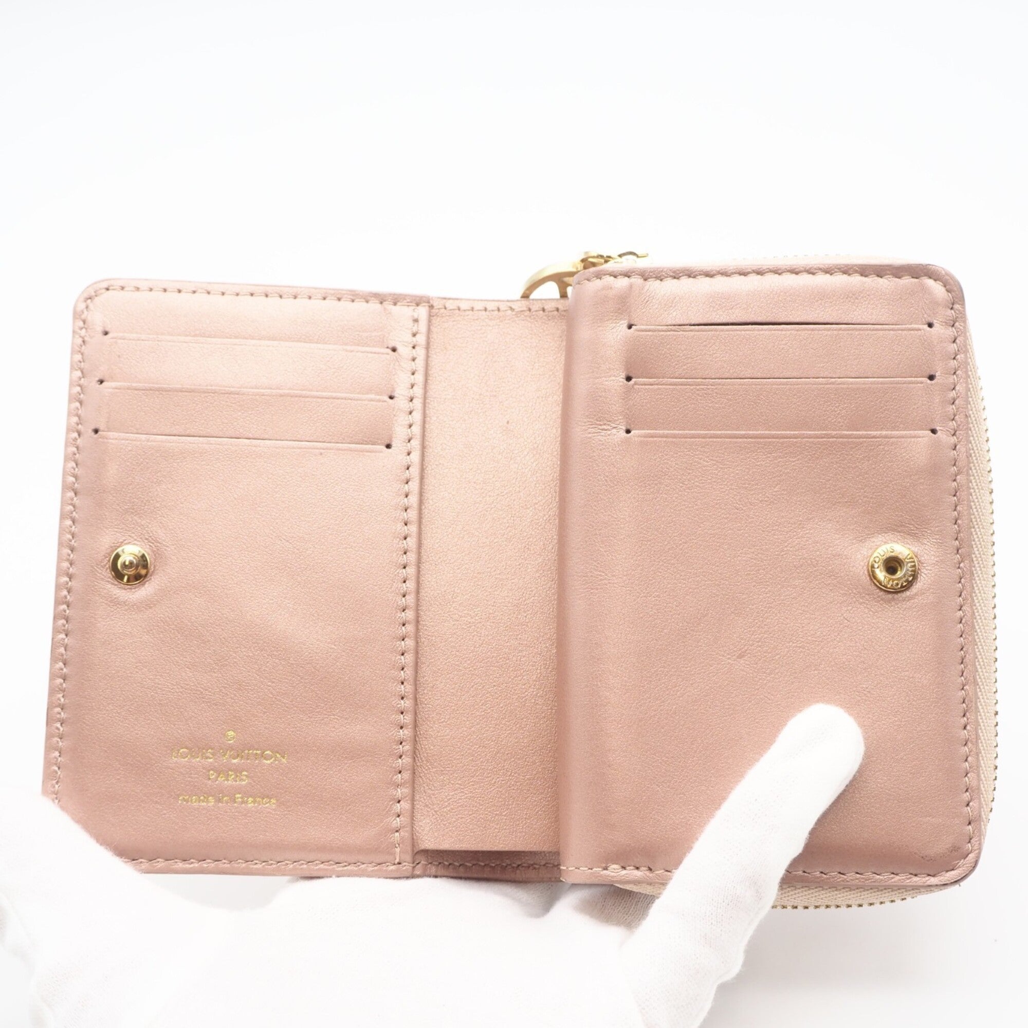 Louis Vuitton Monogram Pink Beige Leather Wallet (Bi-Fold) (Pre-Owned)