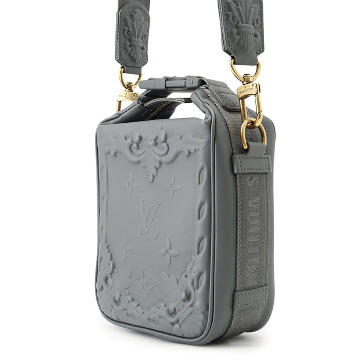Louis Vuitton Gray Leather Handbag Shoulder Bag (Pre-Owned)